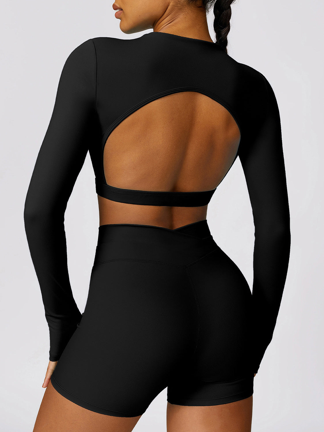 TrainTech Cutout Mock Neck Long Sleeve Active T-Shirt - FleekGoddess