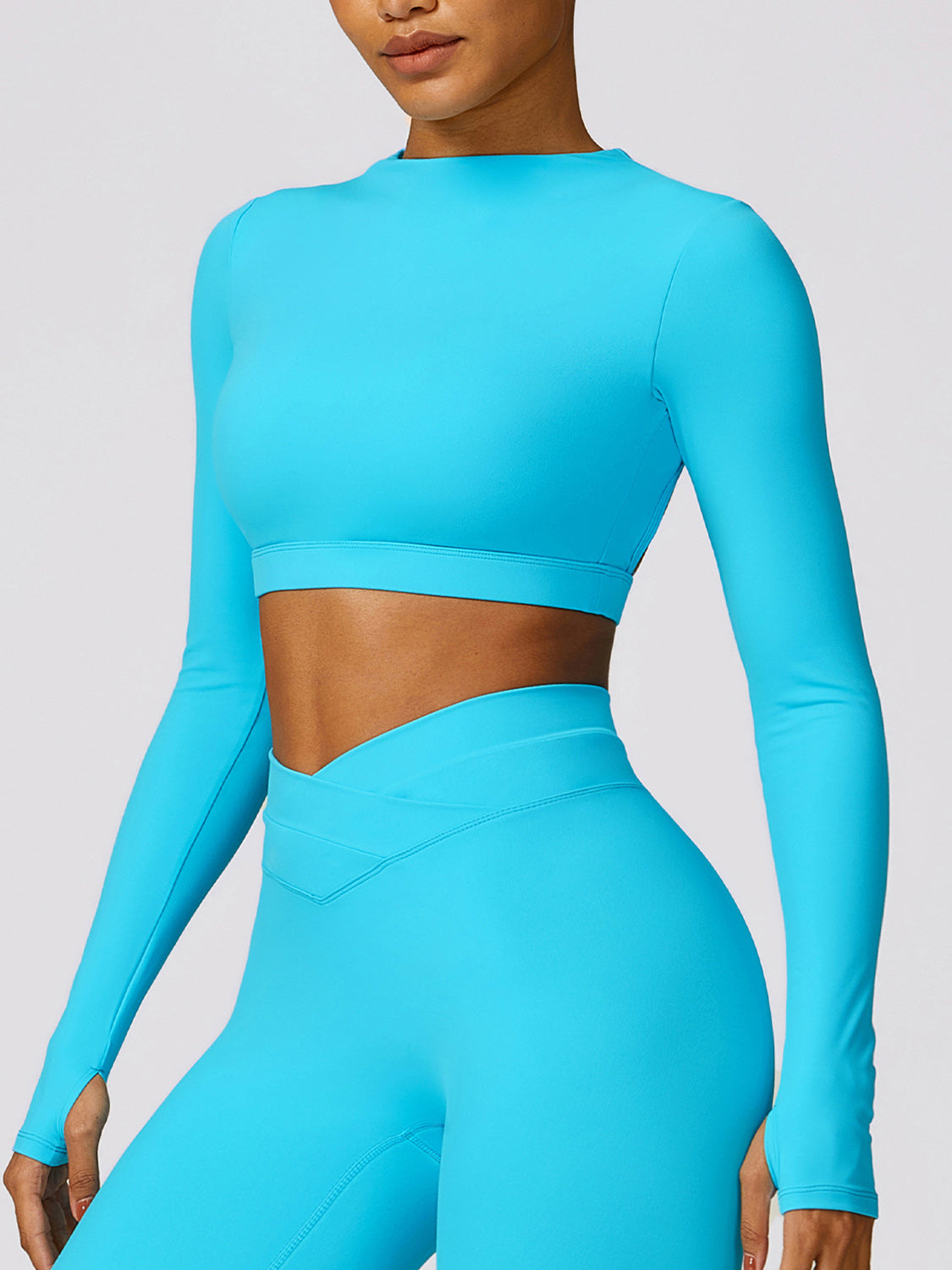 TrainTech Cutout Mock Neck Long Sleeve Active T-Shirt - FleekGoddess