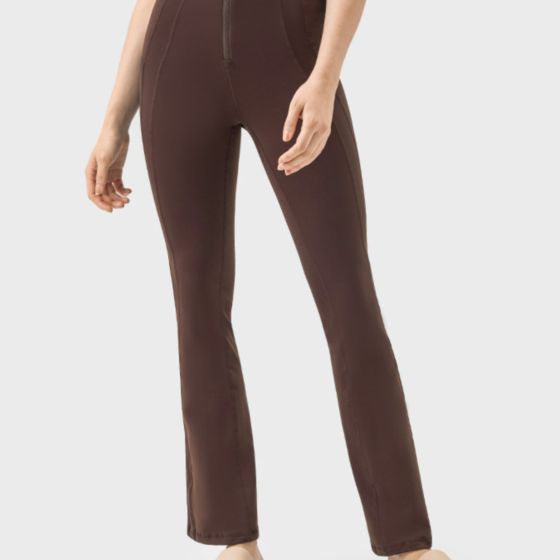 ZenSculpt Zipper Detail High Waist Active Pants