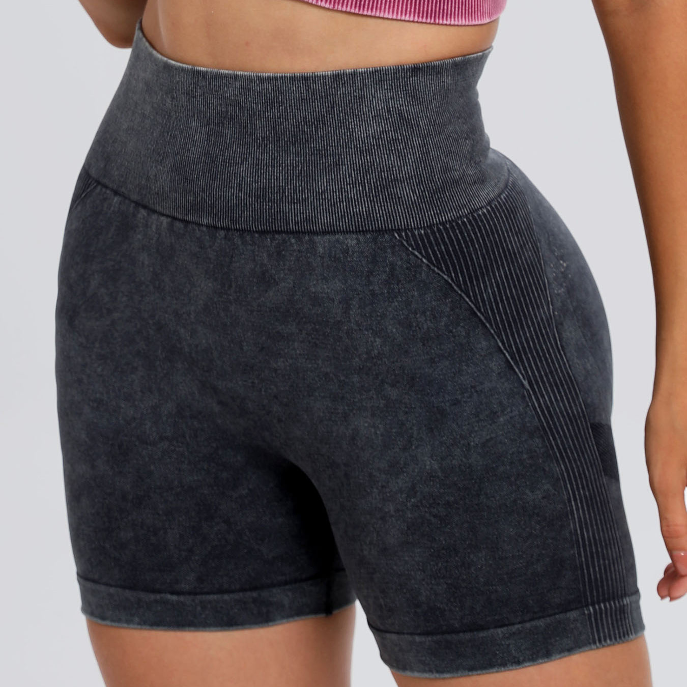 ZenSculpt Washed High Waist Active Shorts