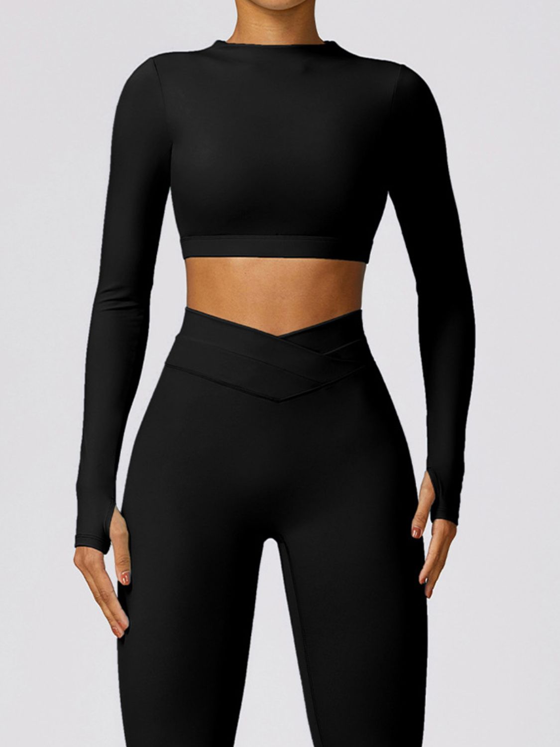 TrainTech Cutout Mock Neck Long Sleeve Active T-Shirt - FleekGoddess