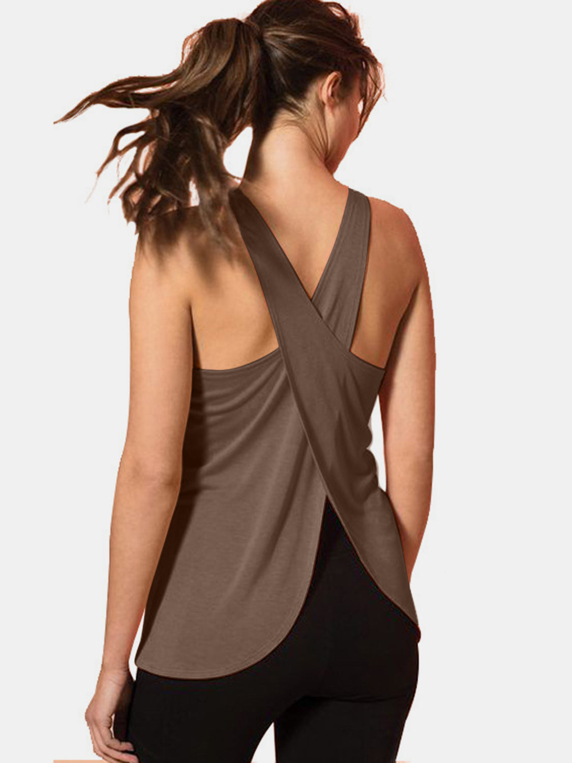 YogaFlex Crisscross Scoop Neck Active Tank - FleekGoddess