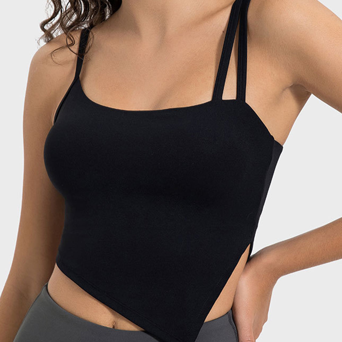 TrainTech Slit Asymmetrical Neck Active Cami