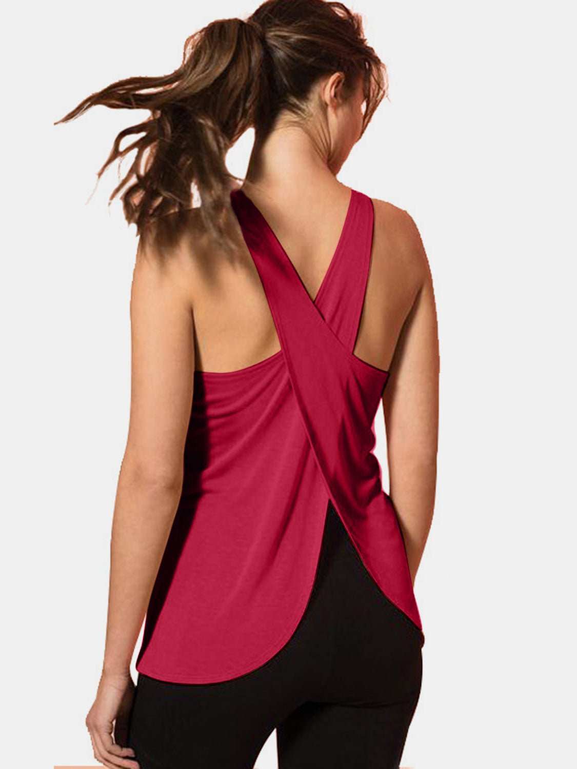 YogaFlex Crisscross Scoop Neck Active Tank - FleekGoddess