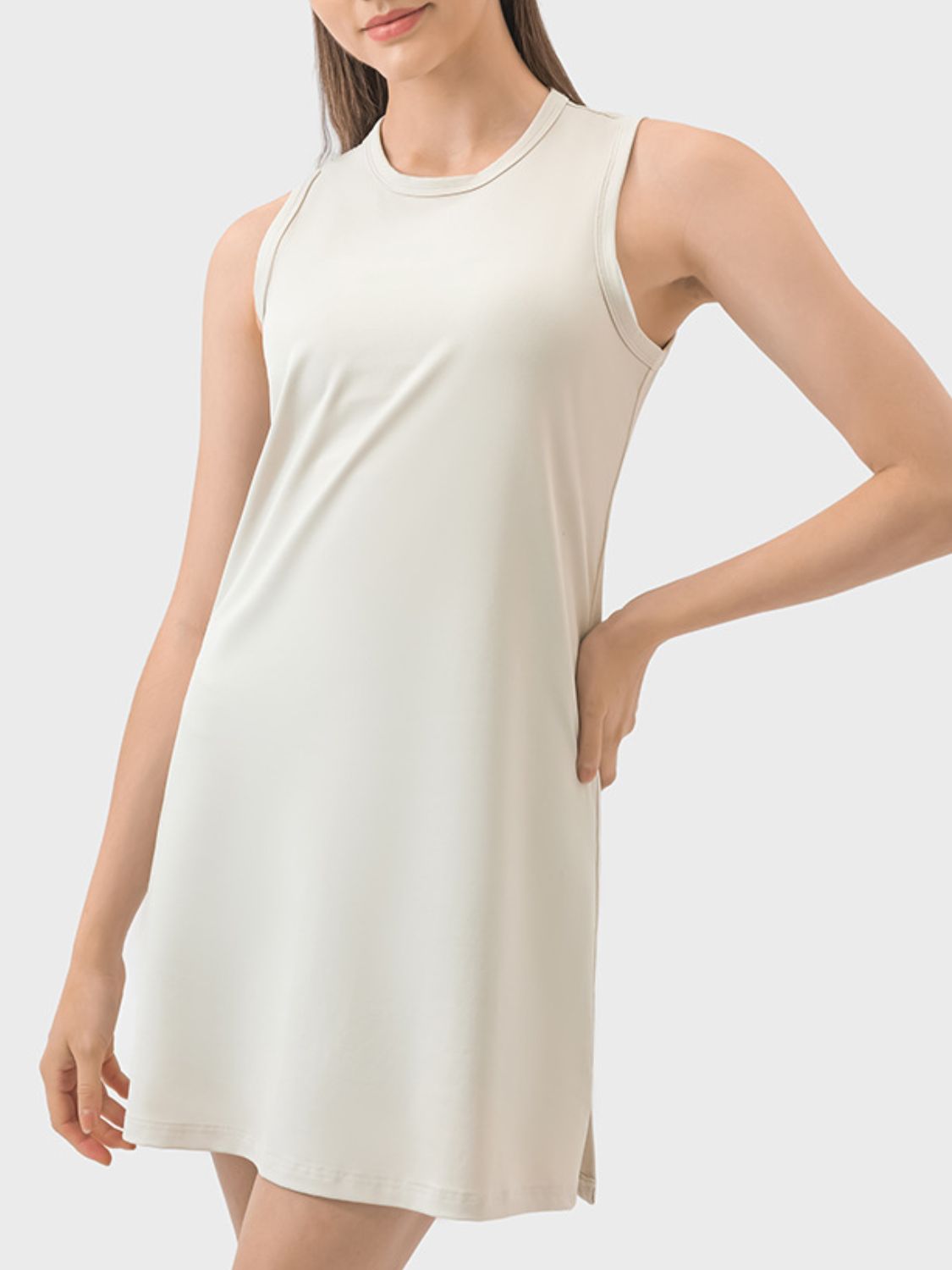 TrainTech Round Neck Sleeveless Active Dress - FleekGoddess