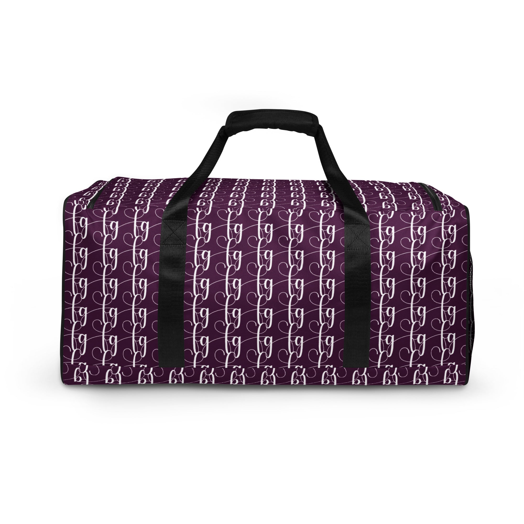 Tyrian Purple / White FG Blocked Duffle Bag - FleekGoddess