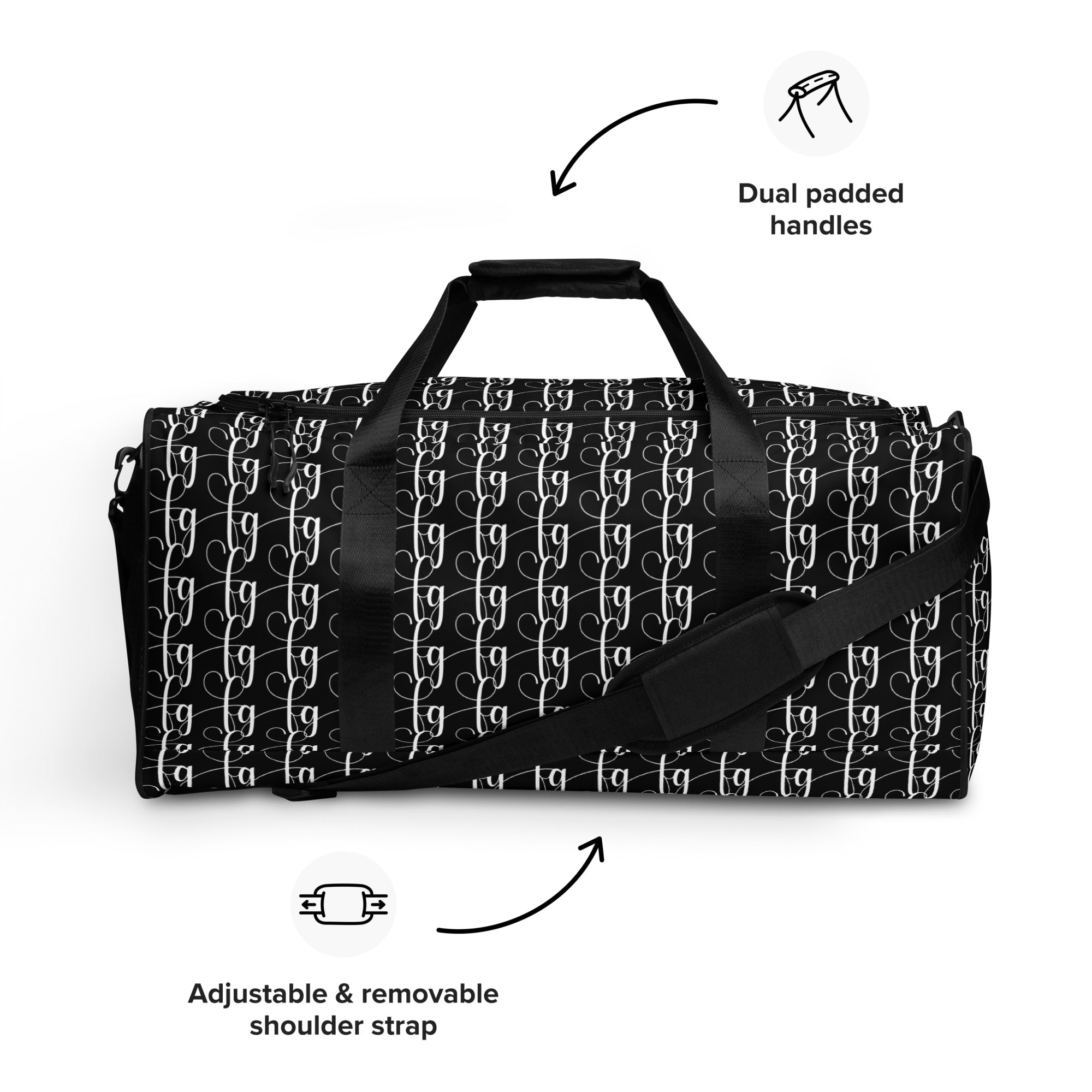 Black / White FG Blocked Duffle Bag - FleekGoddess