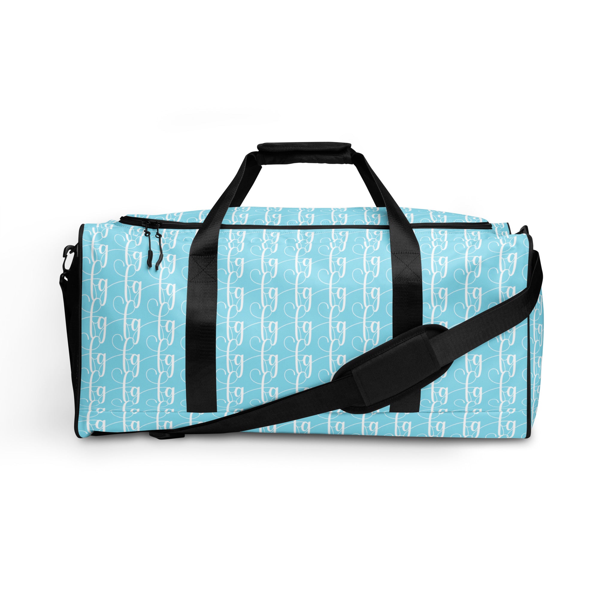 Blizzard Blue / White FG Blocked Duffle Bag - FleekGoddess
