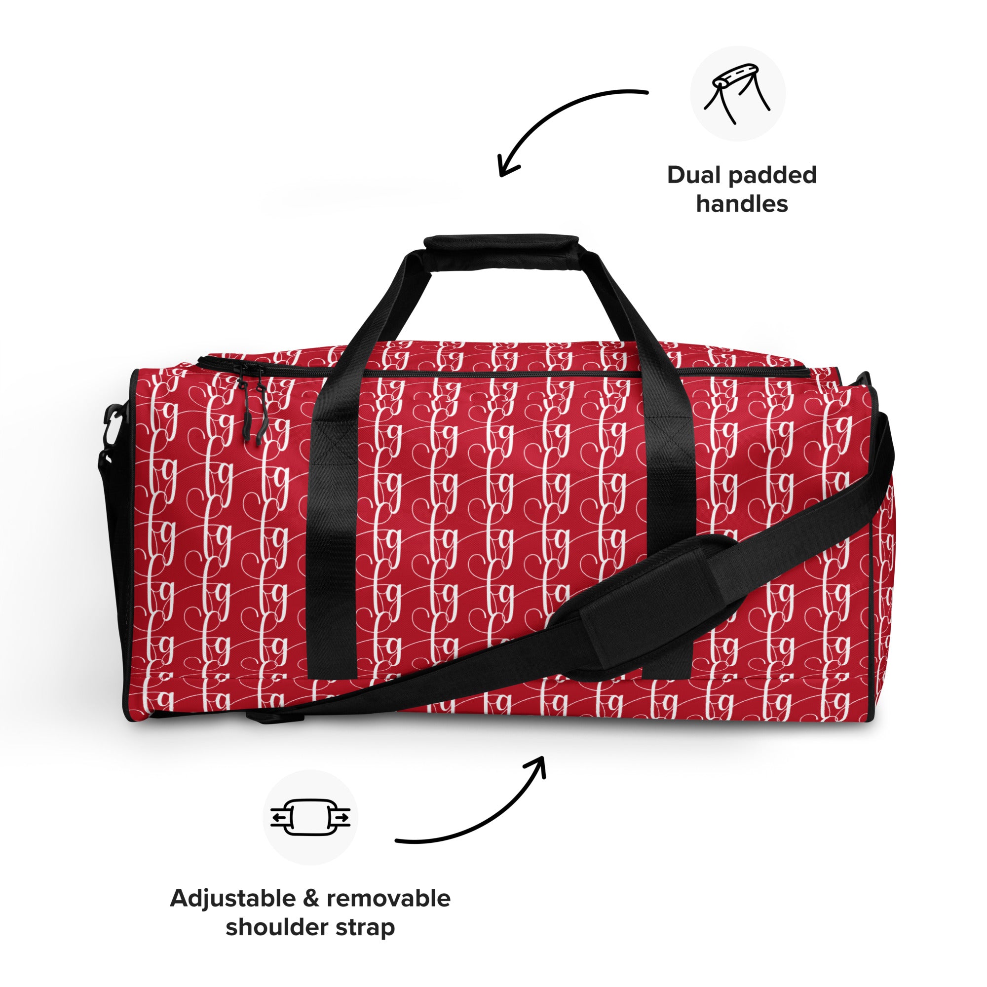 Red / White FG Blocked Duffle Bag - FleekGoddess