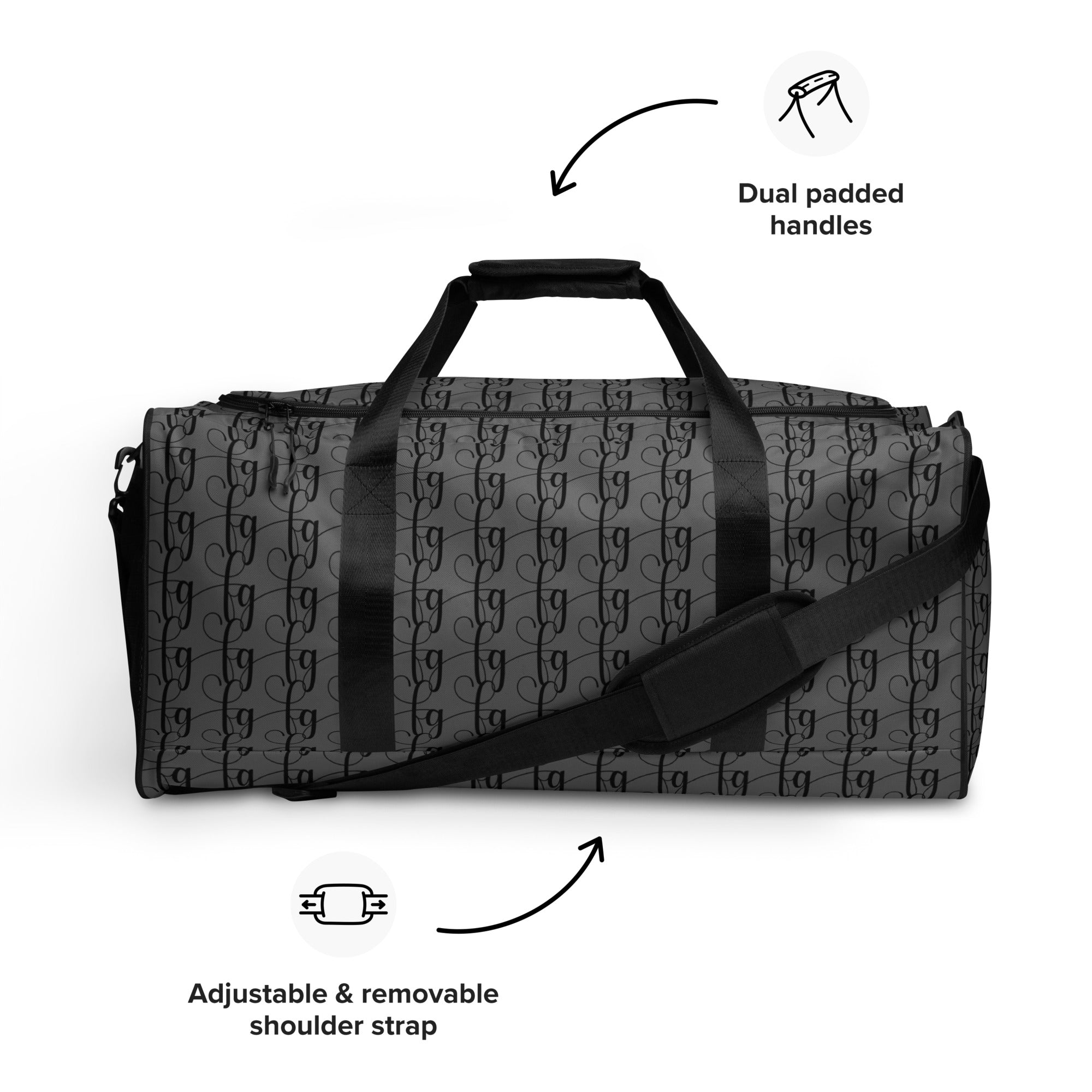 Gray / Black FG Blocked Duffle bag - FleekGoddess