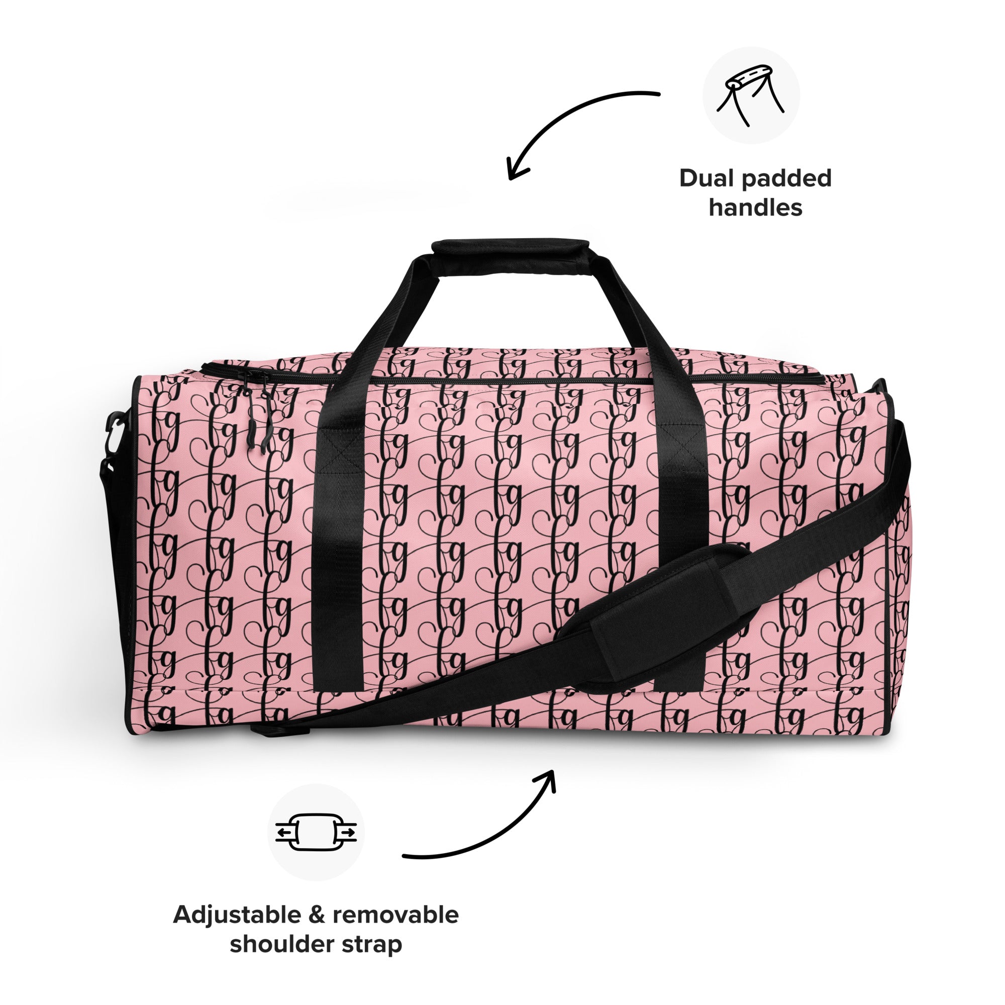 Pink / Black FG Blocked Duffle Bag - FleekGoddess