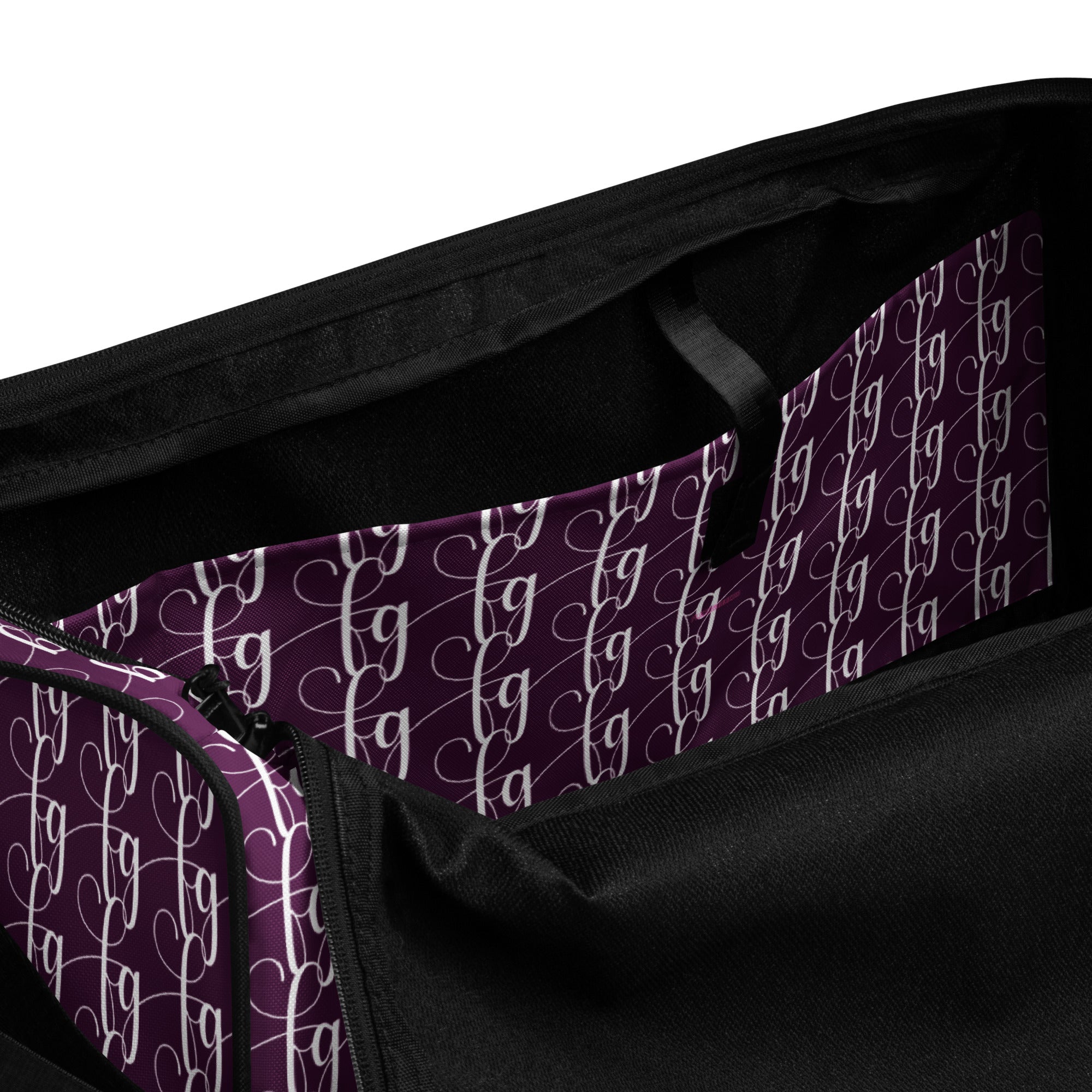 Tyrian Purple / White FG Blocked Duffle Bag - FleekGoddess