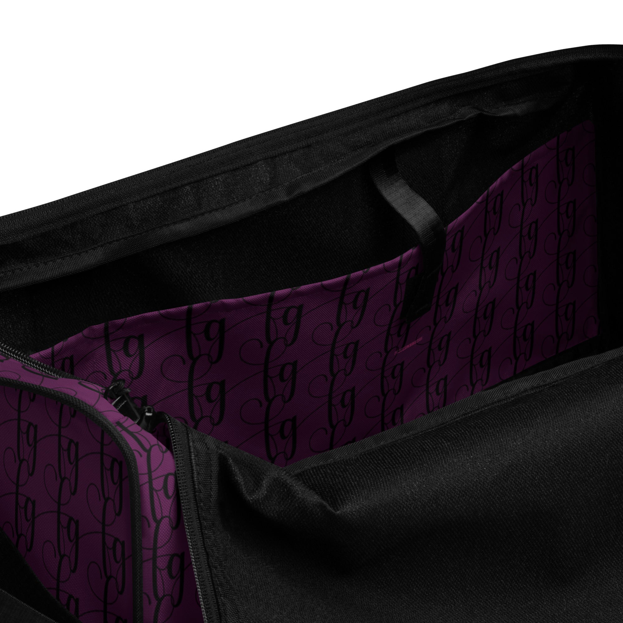 Tyrian Purple / Black FG Blocked Duffle bag - FleekGoddess