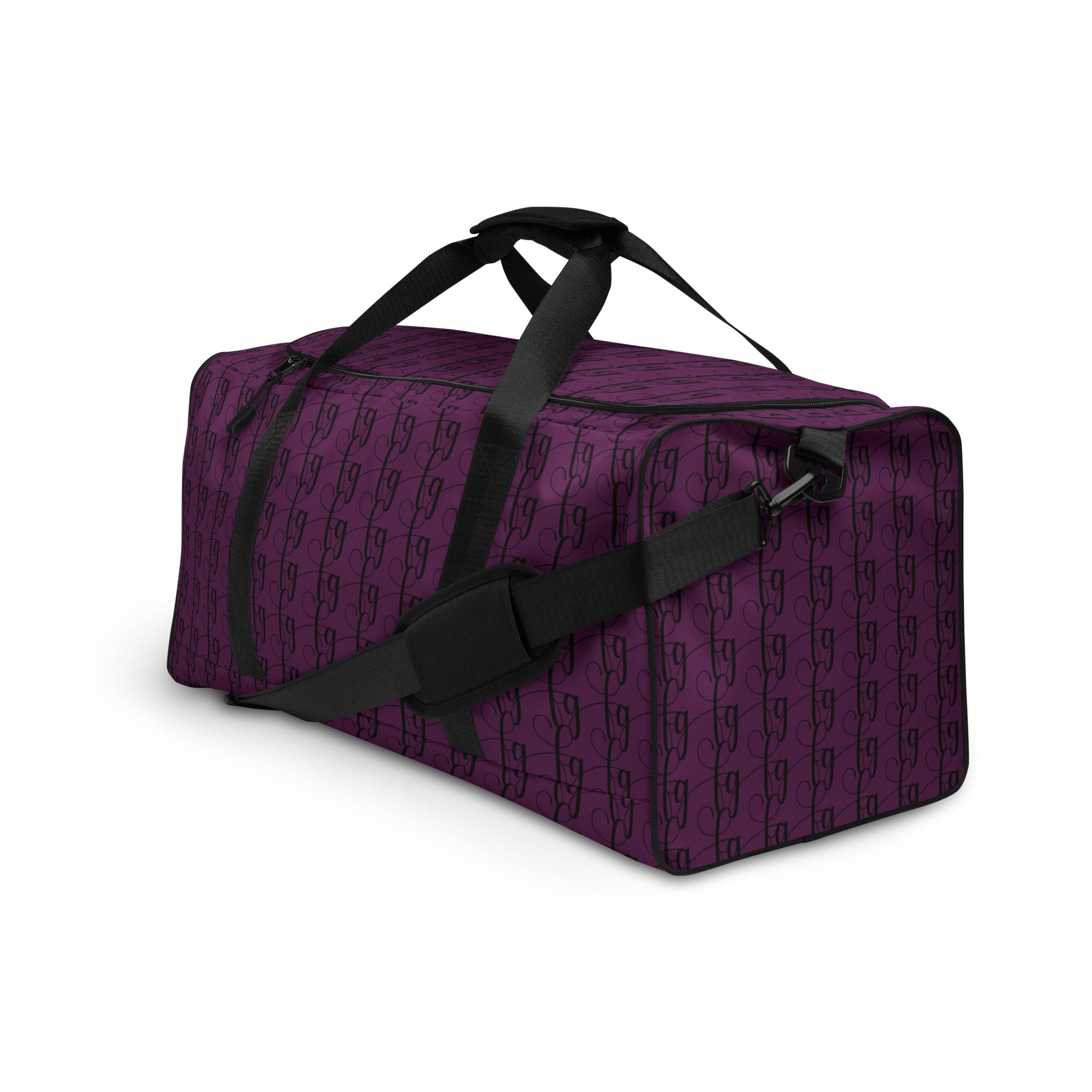 Tyrian Purple / Black FG Blocked Duffle bag - FleekGoddess