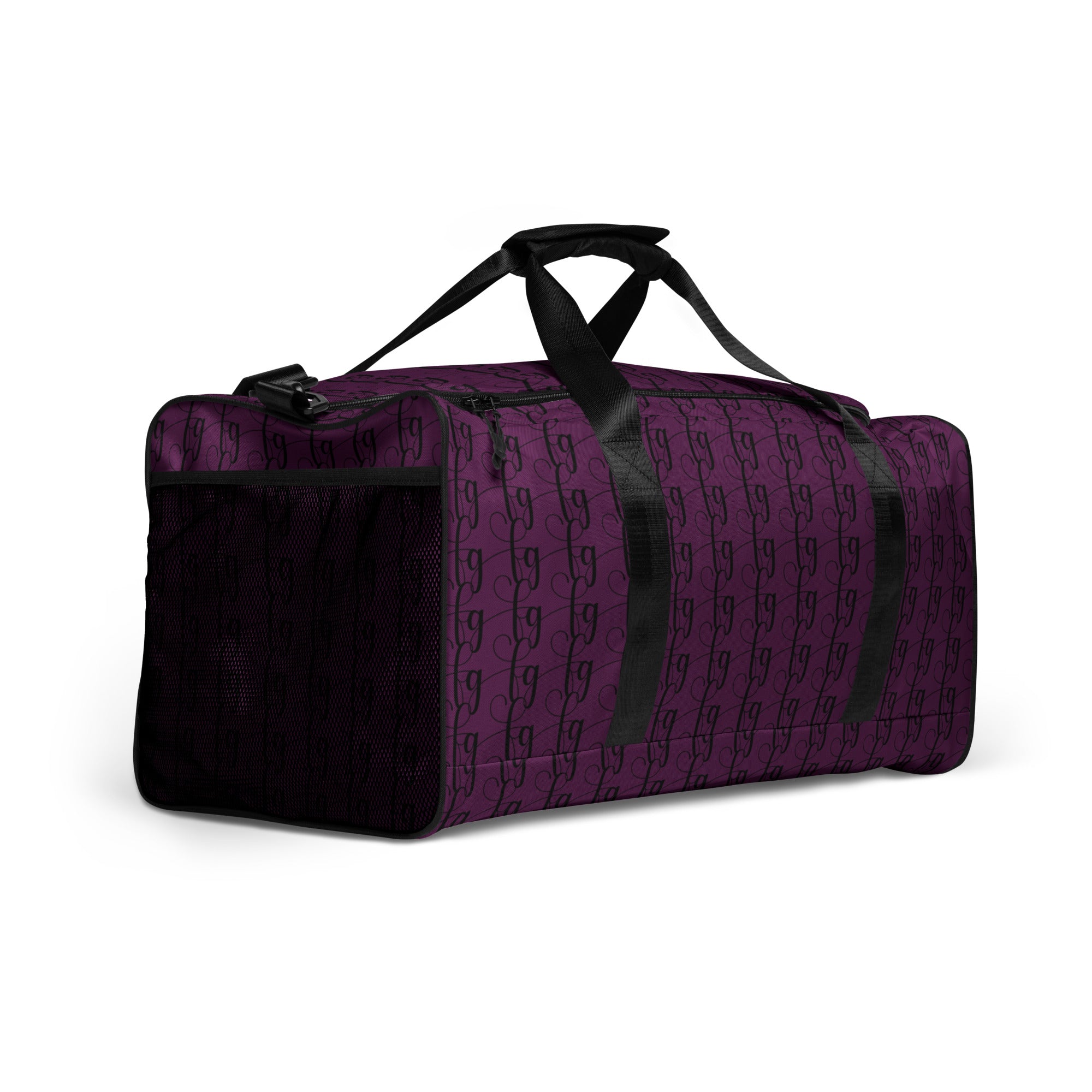 Tyrian Purple / Black FG Blocked Duffle bag - FleekGoddess