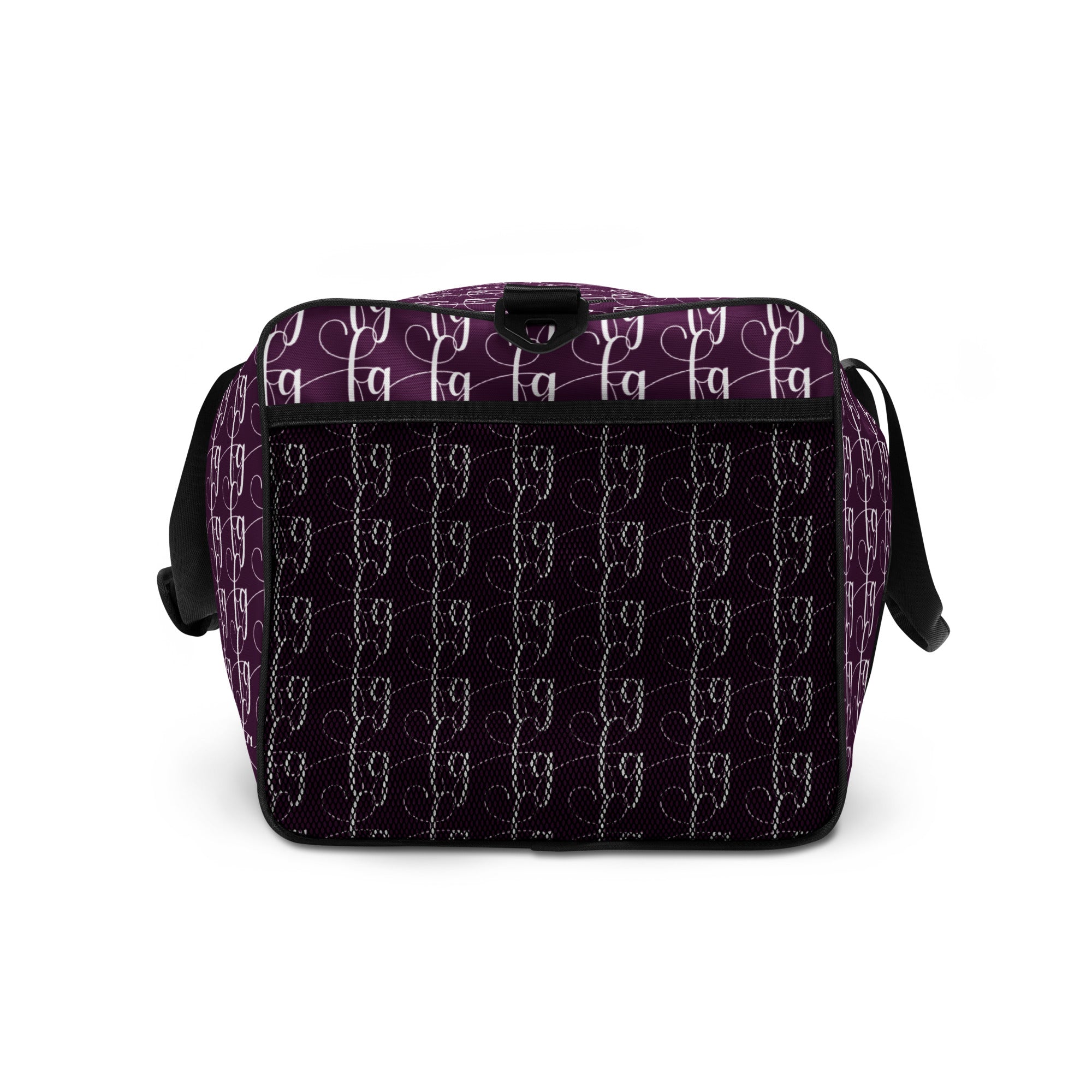 Tyrian Purple / White FG Blocked Duffle Bag - FleekGoddess
