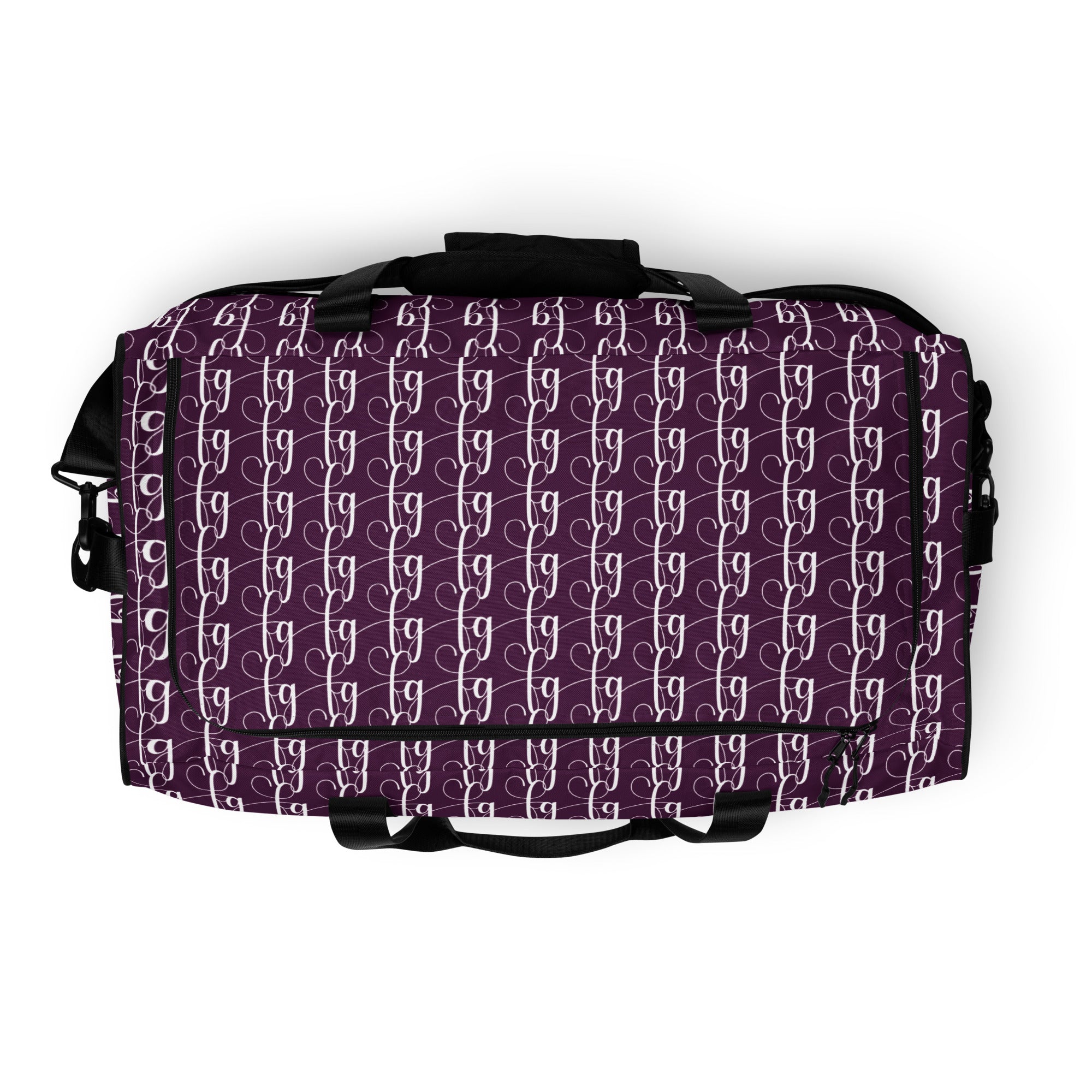 Tyrian Purple / White FG Blocked Duffle Bag - FleekGoddess