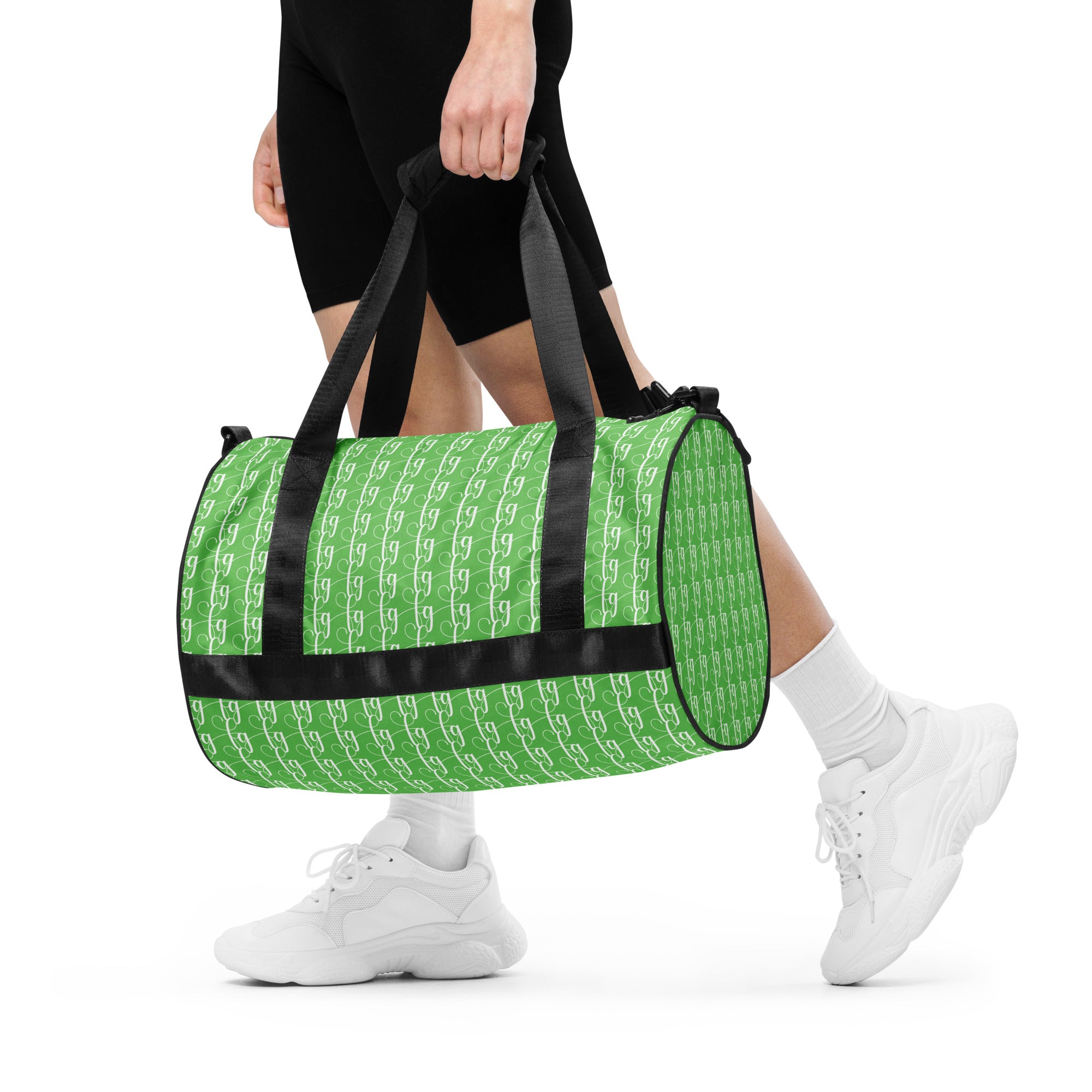 Mantis Green / White FG Blocked Gym Bag - FleekGoddess