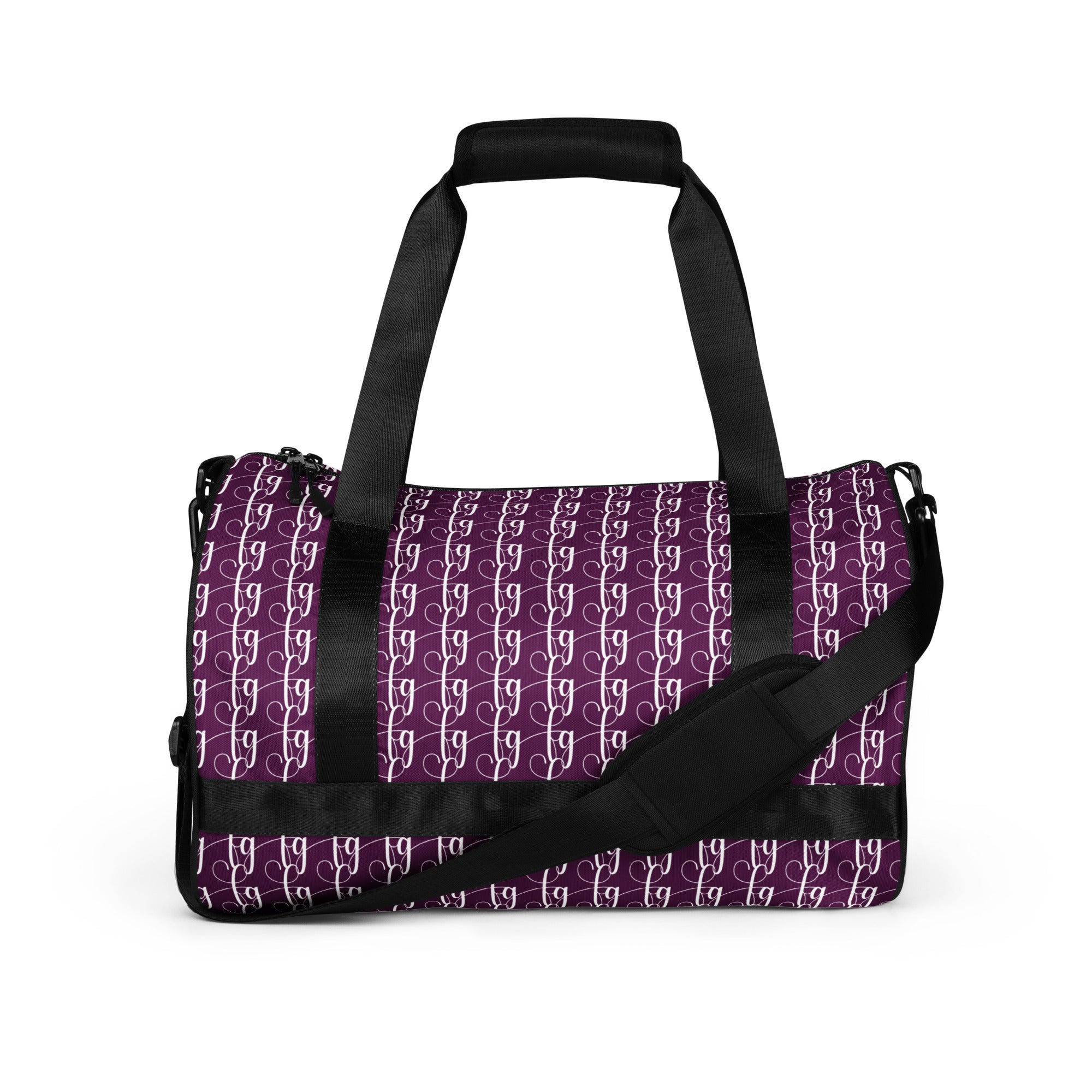 Tyrian Purple / White FG Blocked Gym Bag - FleekGoddess