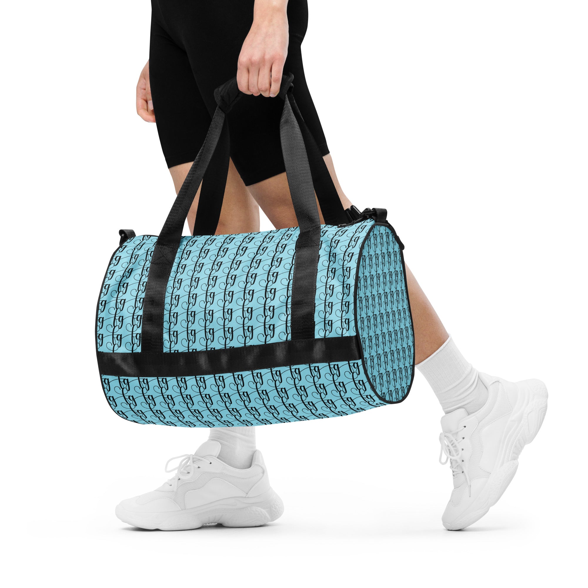Blizzard Blue / Black FG Blocked Gym Bag - FleekGoddess