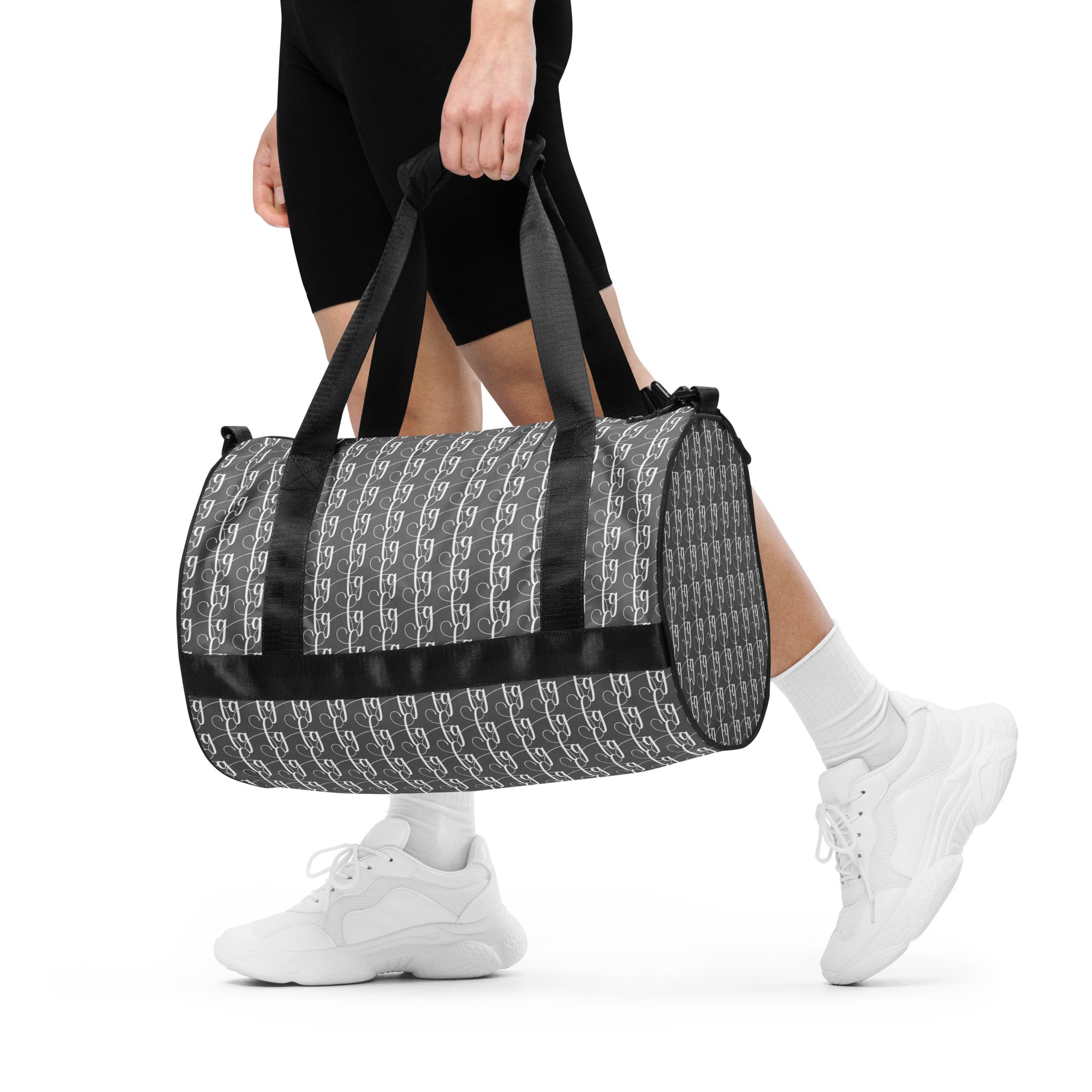 Gray / White FG Blocked Gym Bag - FleekGoddess