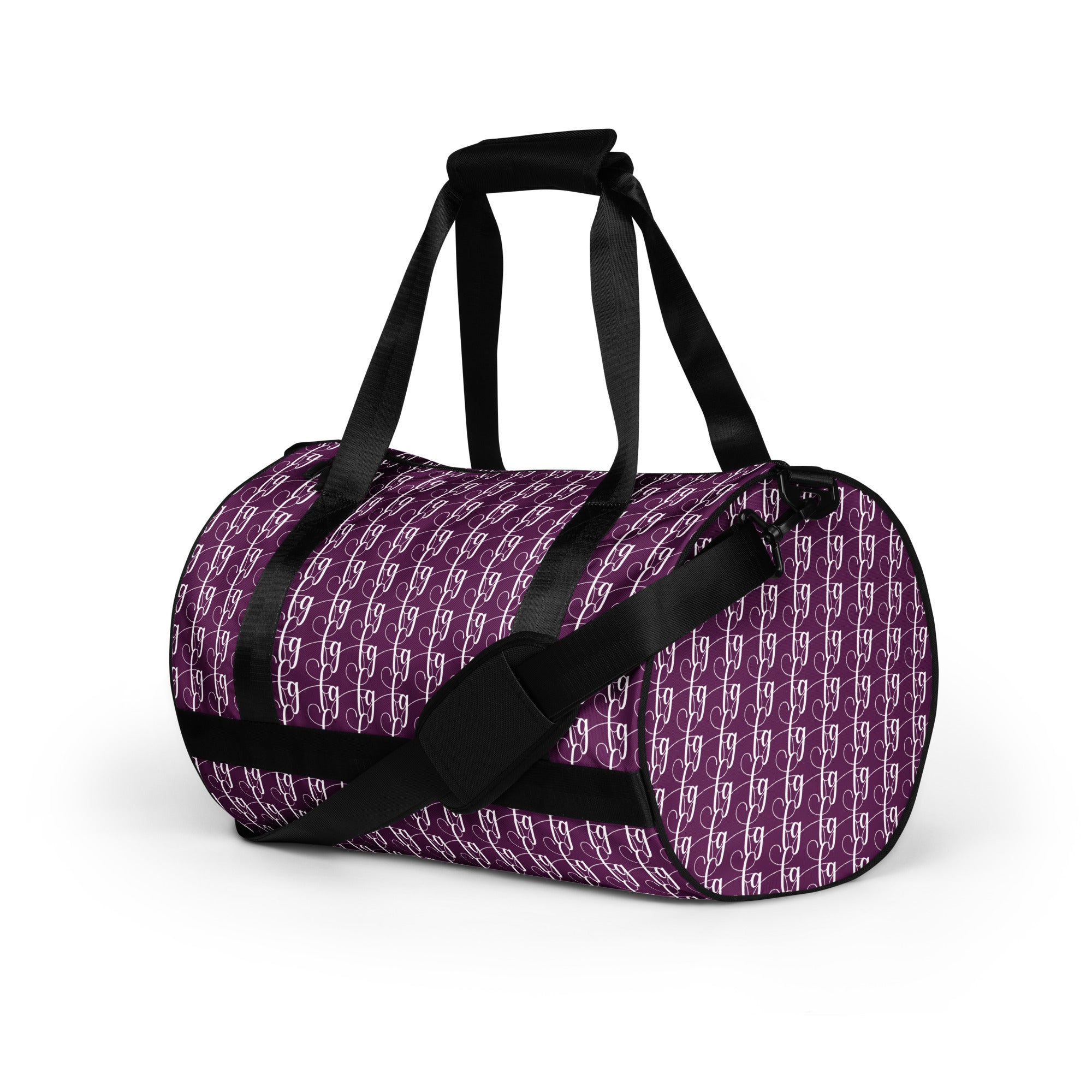 Tyrian Purple / White FG Blocked Gym Bag - FleekGoddess