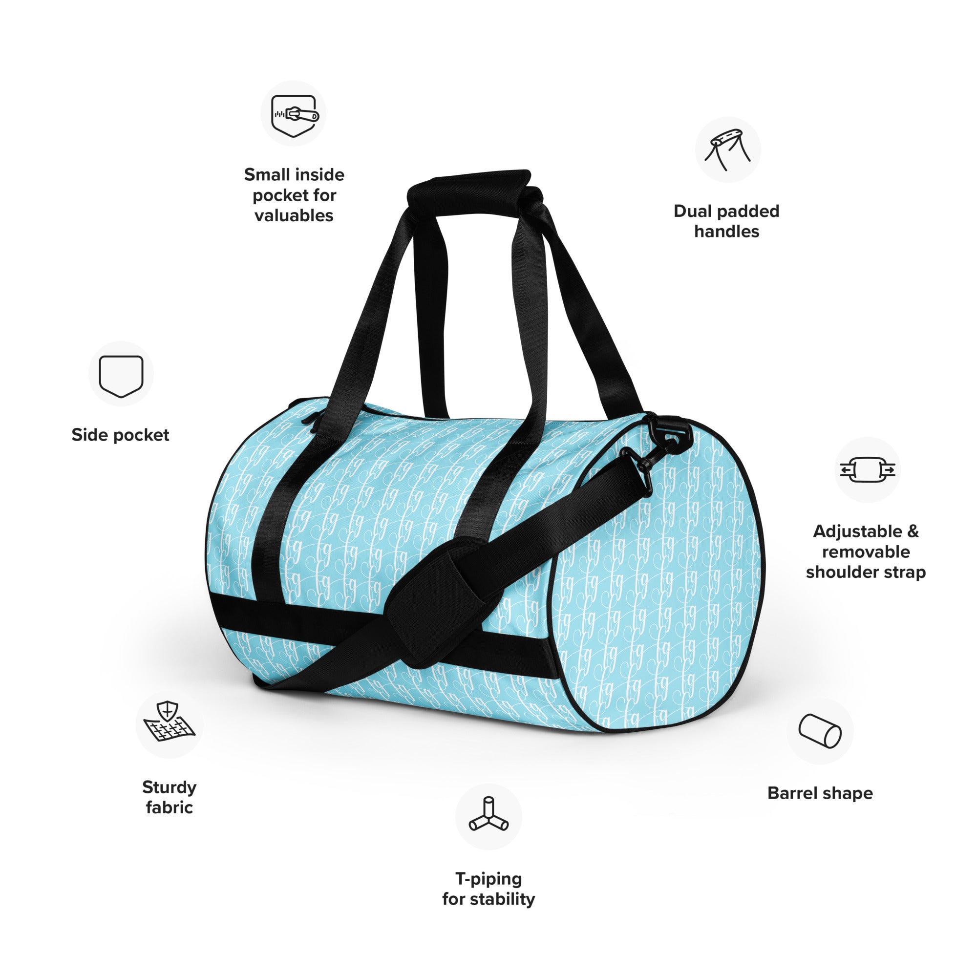 Blizzard Blue FG Blocked Gym Bag - FleekGoddess