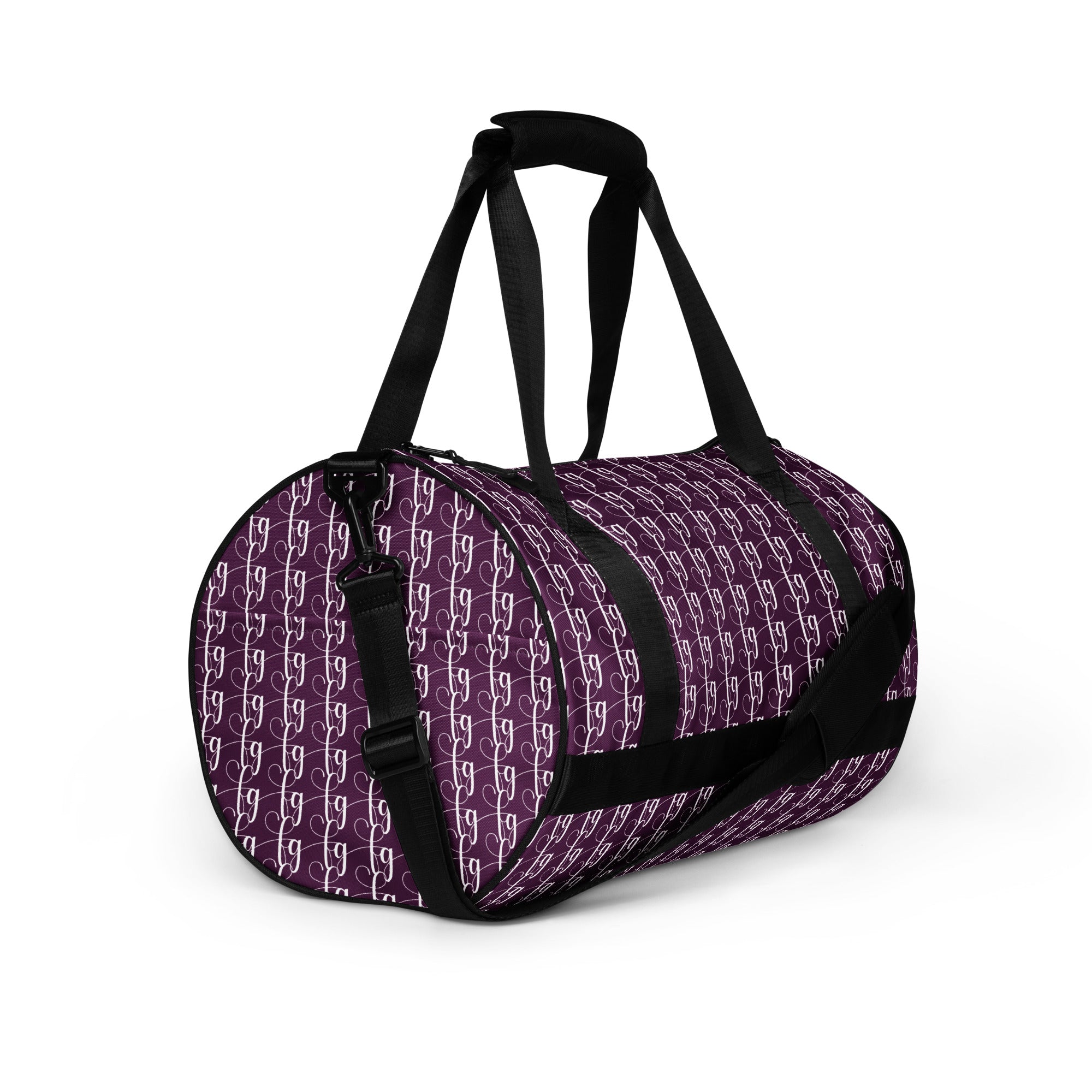 Tyrian Purple / White FG Blocked Gym Bag - FleekGoddess