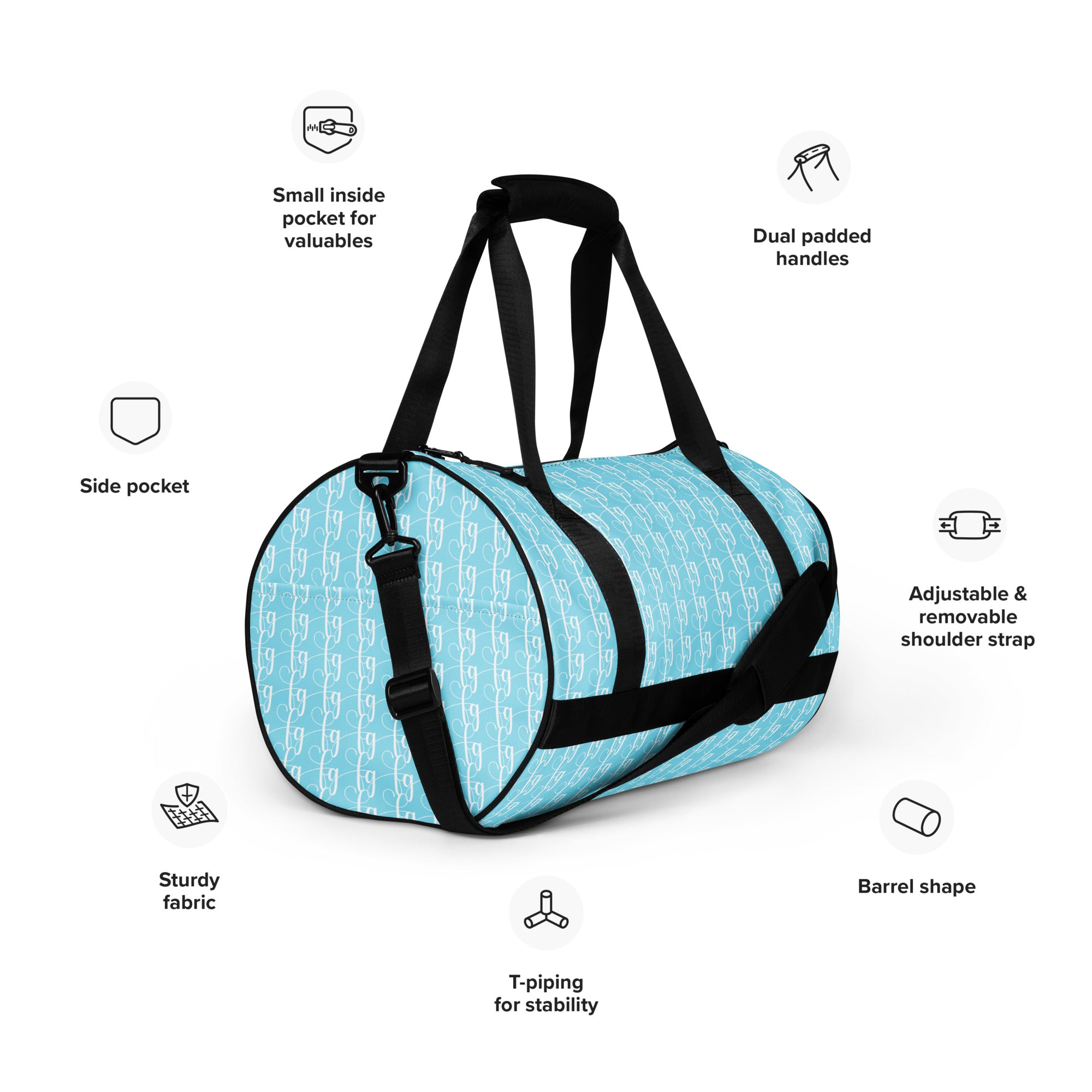 Blizzard Blue FG Blocked Gym Bag - FleekGoddess