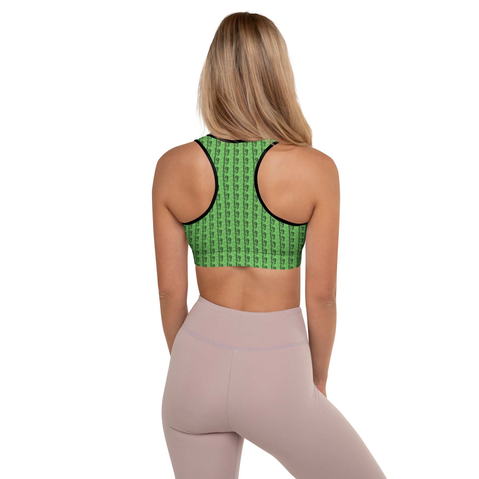 Mantis Green / Black FG Blocked Padded Sports Bra - FleekGoddess