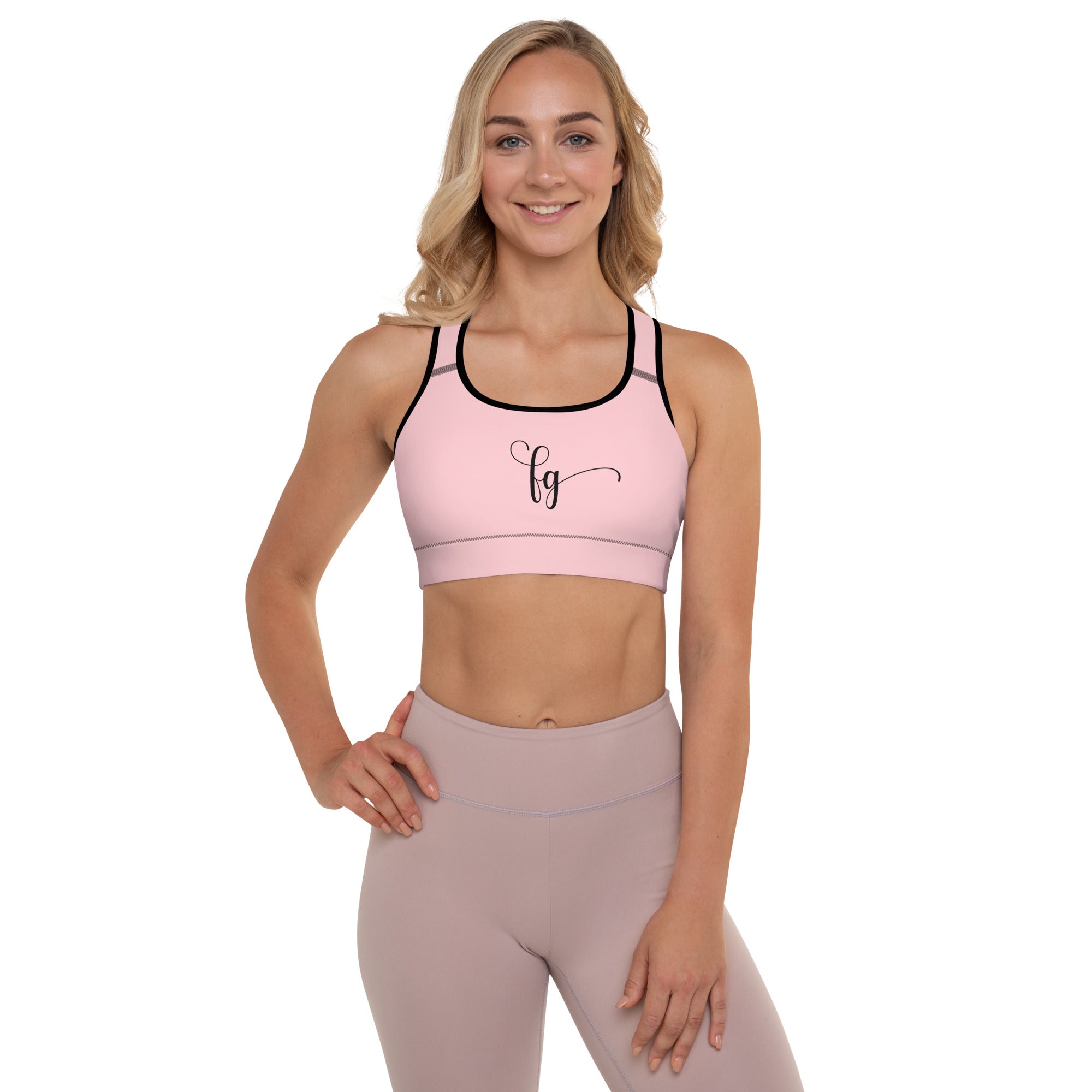 Pink / Black FG Padded Sports Bra - FleekGoddess