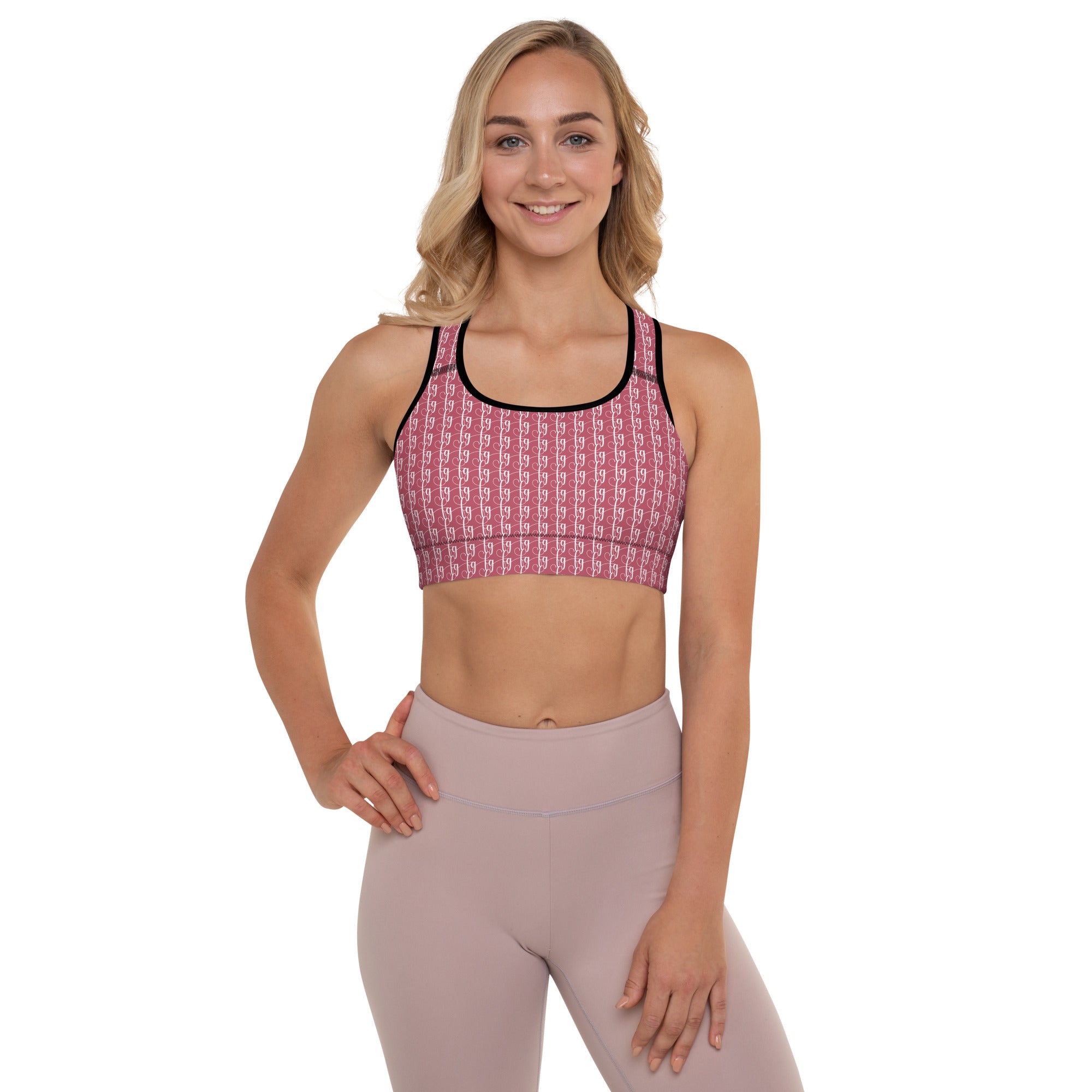 Hippie Pink / White FG Blocked Padded Sports Bra - FleekGoddess