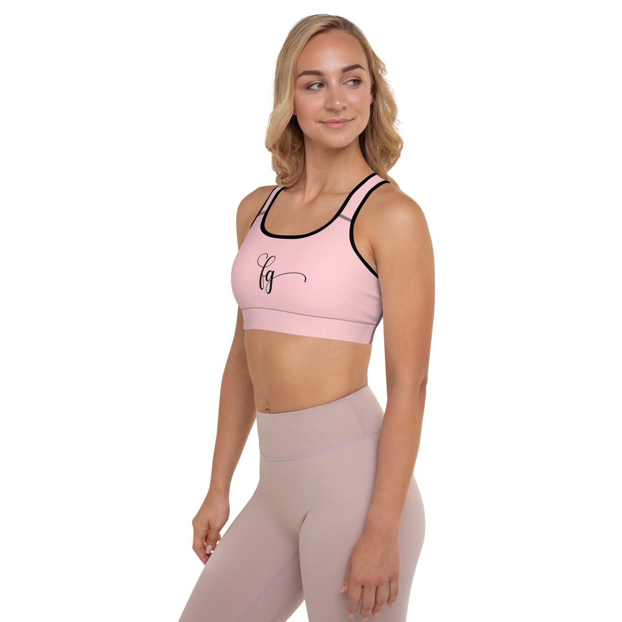 Pink / Black FG Padded Sports Bra - FleekGoddess