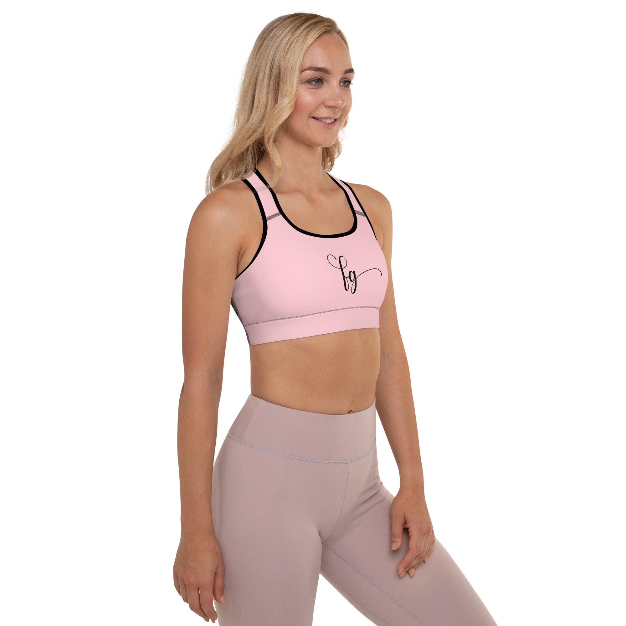 Pink / Black FG Padded Sports Bra - FleekGoddess