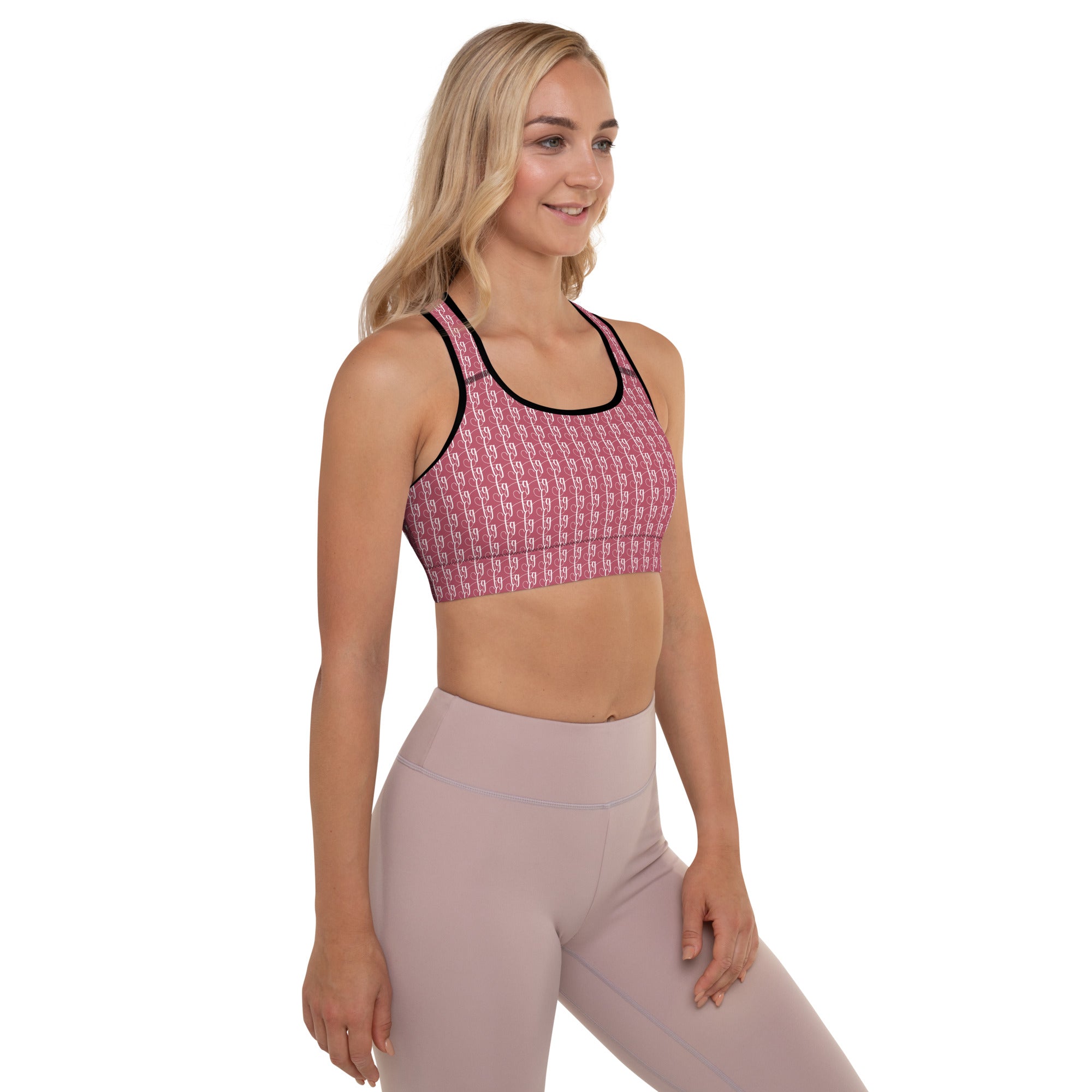 Hippie Pink / White FG Blocked Padded Sports Bra - FleekGoddess