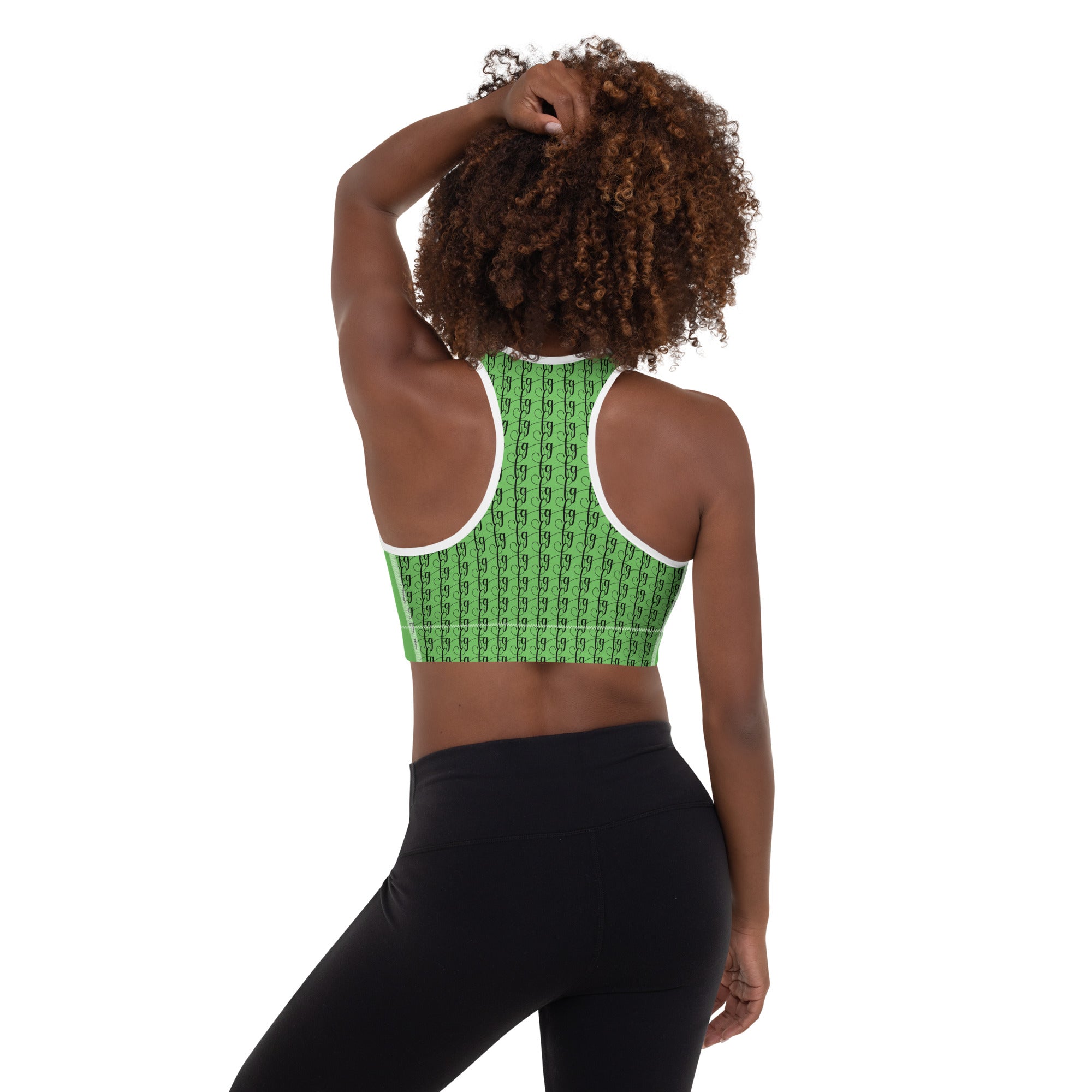Mantis Green / Black FG Padded Sports Bra - FleekGoddess