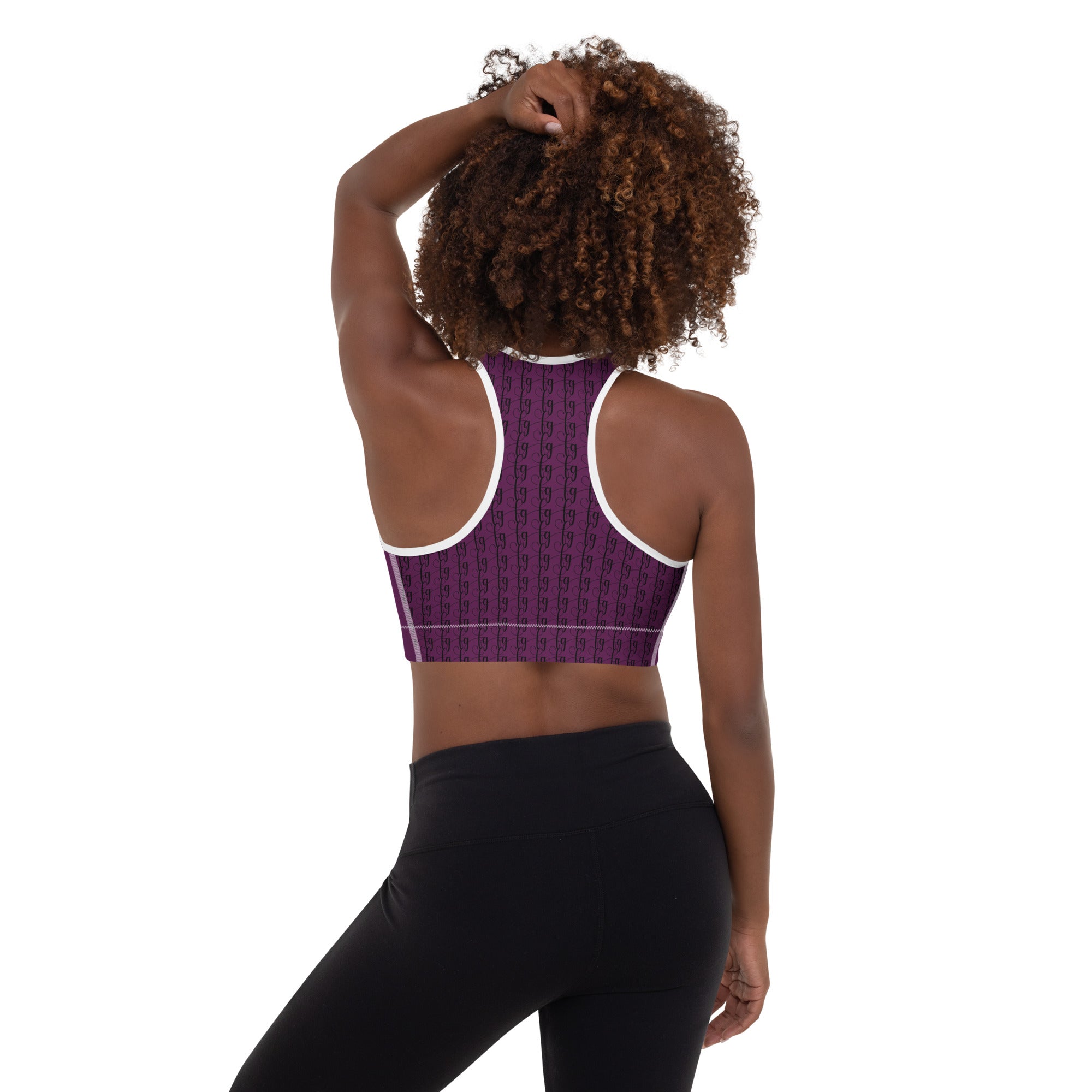 Tyrian Purple / Black FG Padded Sports Bra - FleekGoddess