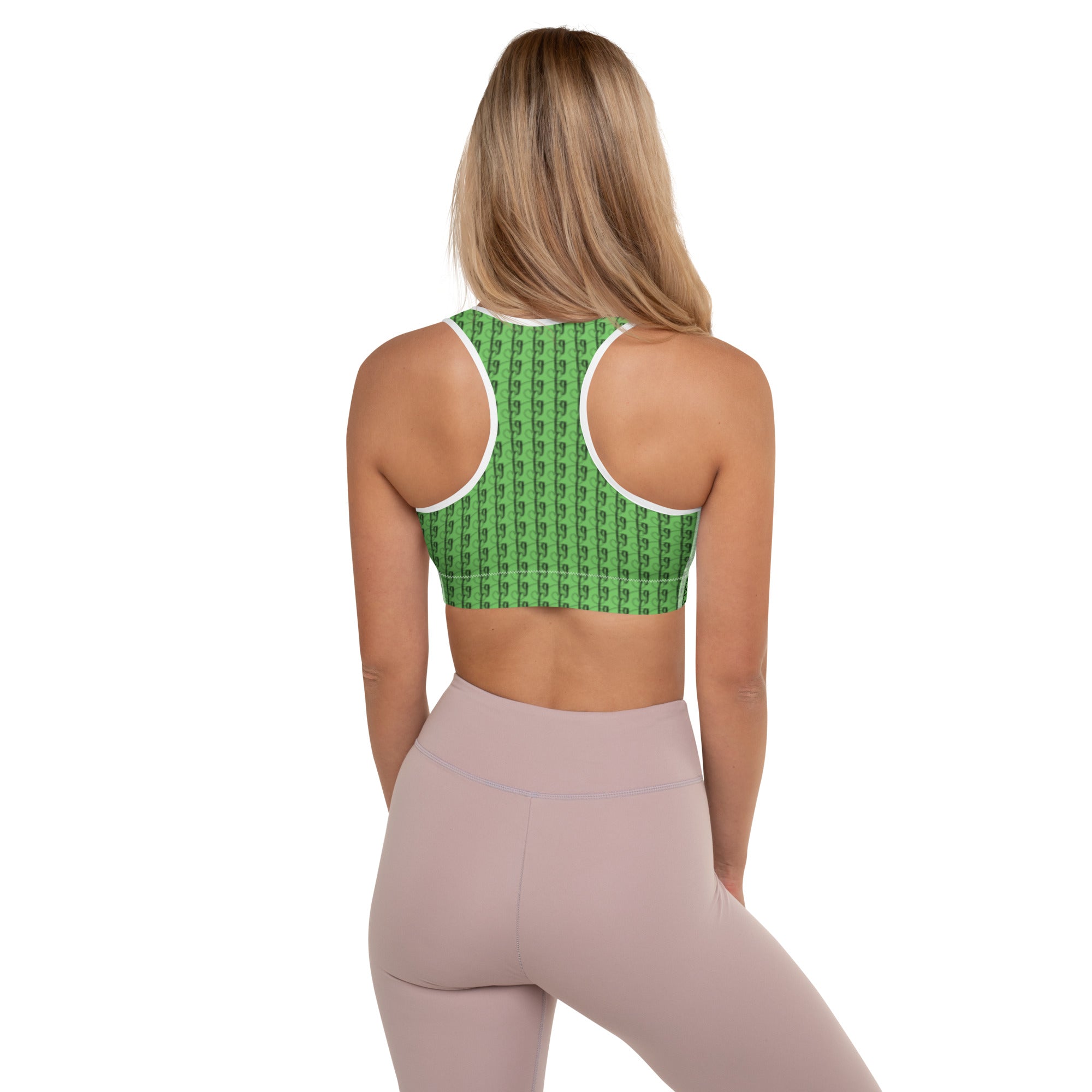 Mantis Green / Black FG Blocked Padded Sports Bra - FleekGoddess
