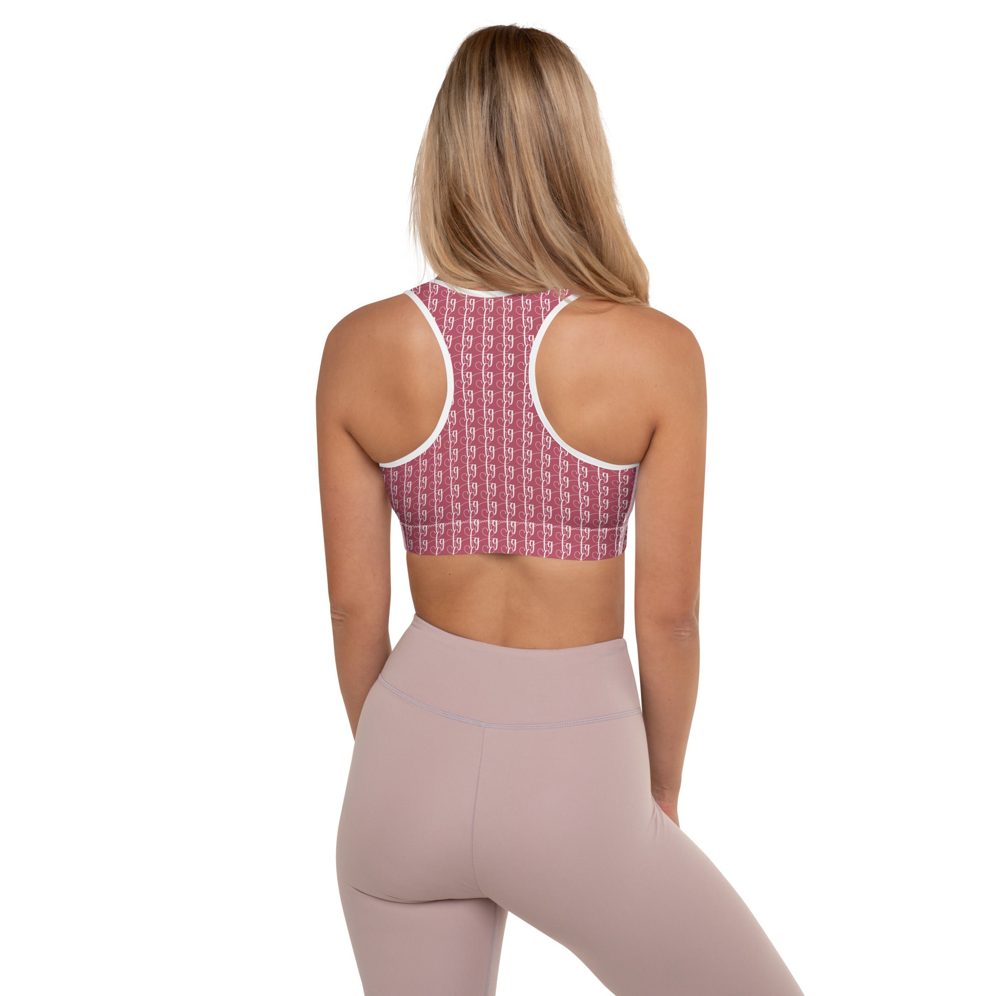 Hippie Pink / White FG Blocked Padded Sports Bra - FleekGoddess