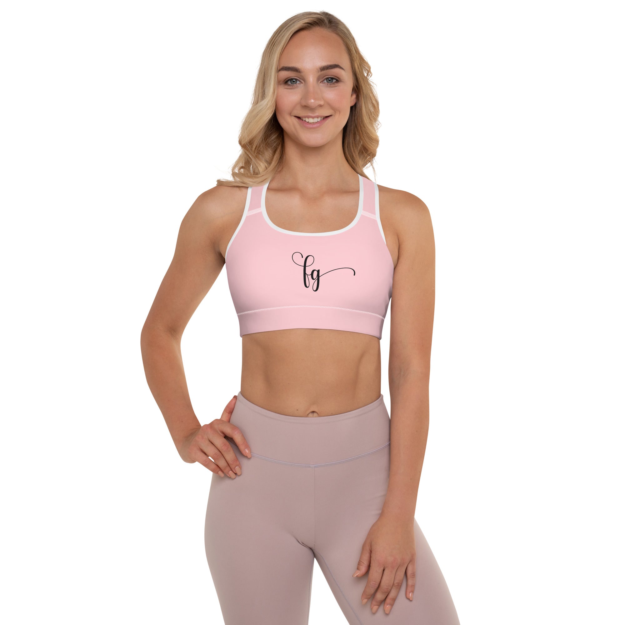 Pink / Black FG Padded Sports Bra - FleekGoddess