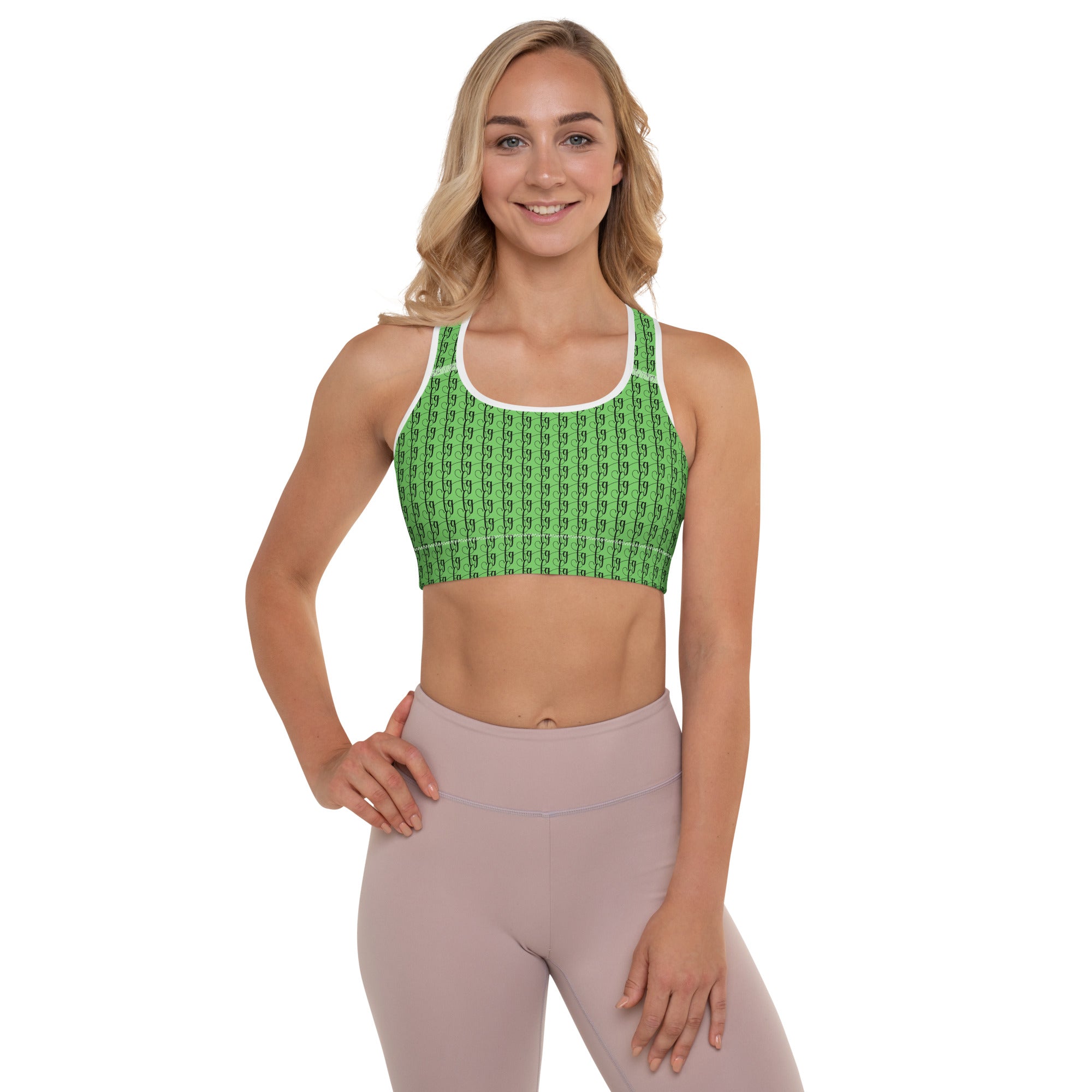 Mantis Green / Black FG Blocked Padded Sports Bra - FleekGoddess