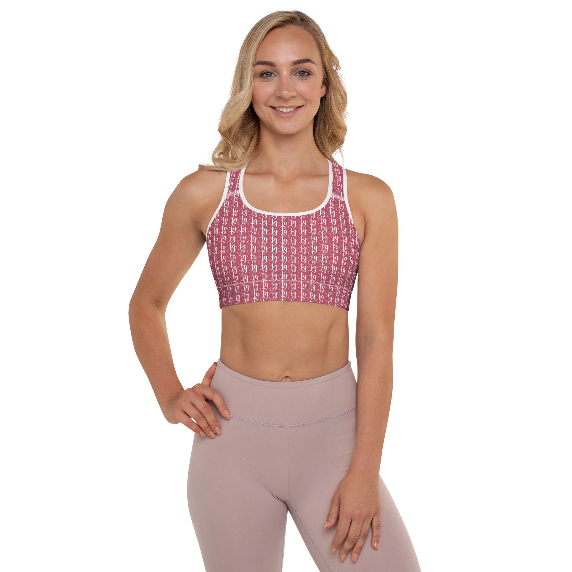 Hippie Pink / White FG Blocked Padded Sports Bra - FleekGoddess
