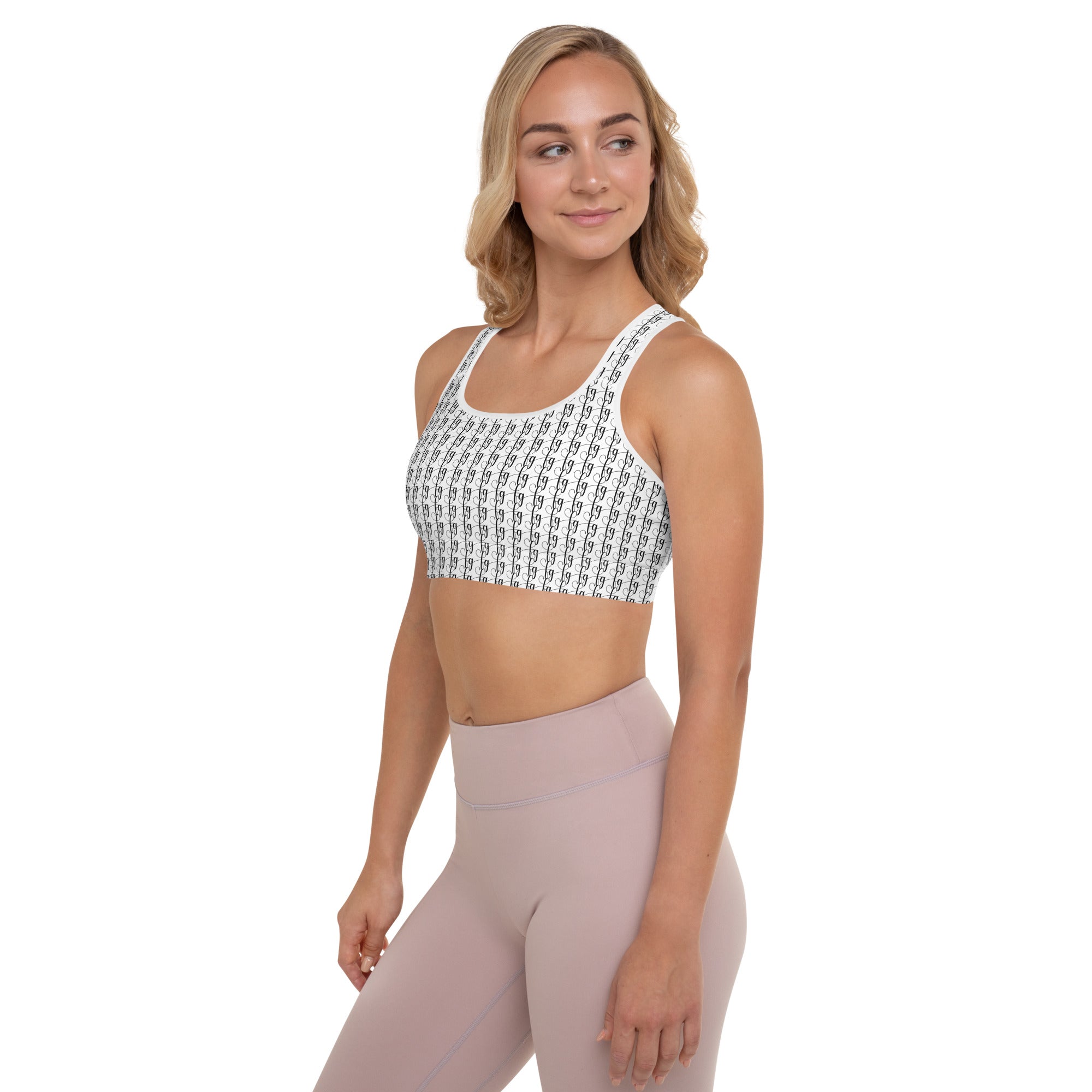 White / Black FG Blocked Padded Sports Bra - FleekGoddess