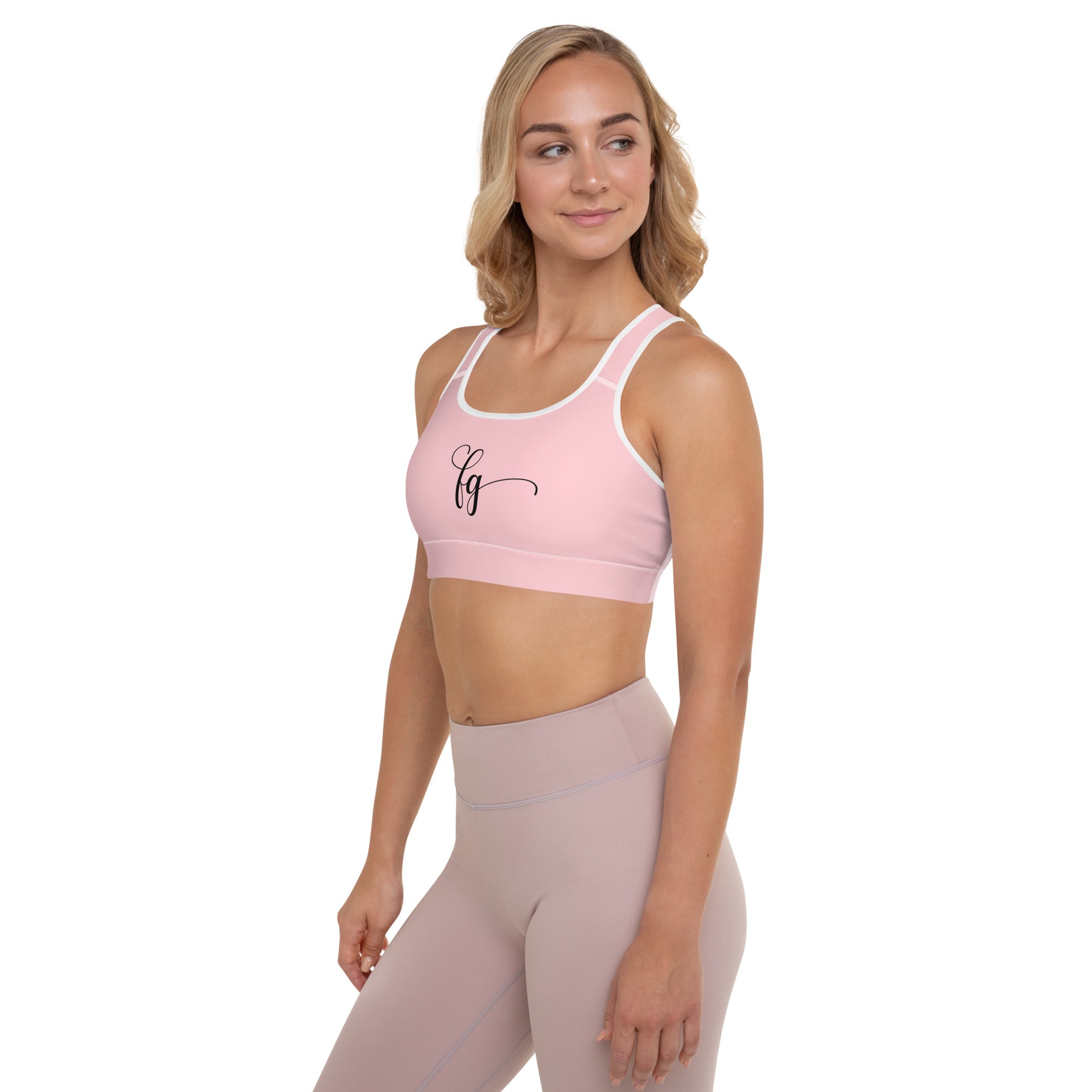 Pink / Black FG Padded Sports Bra - FleekGoddess