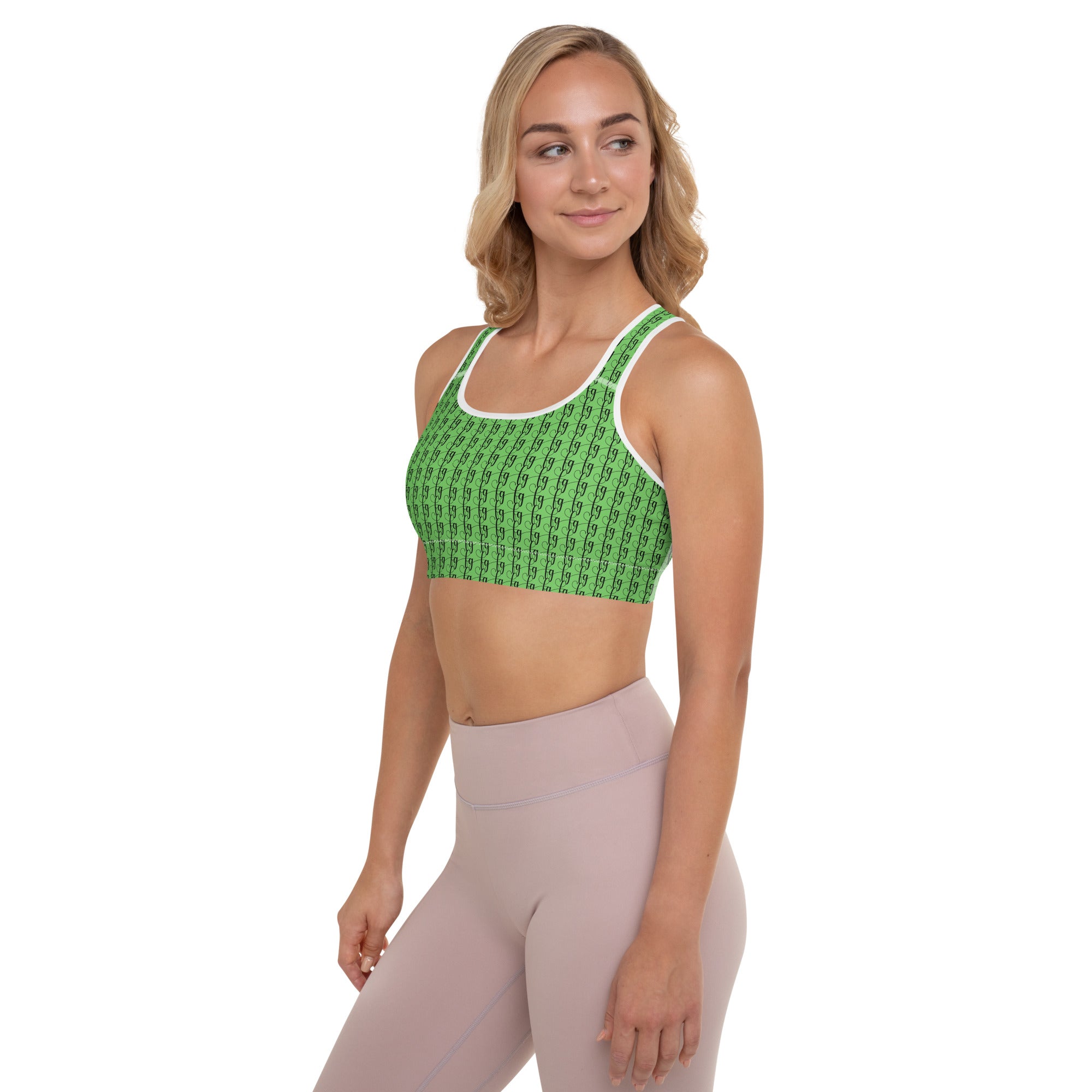 Mantis Green / Black FG Blocked Padded Sports Bra - FleekGoddess