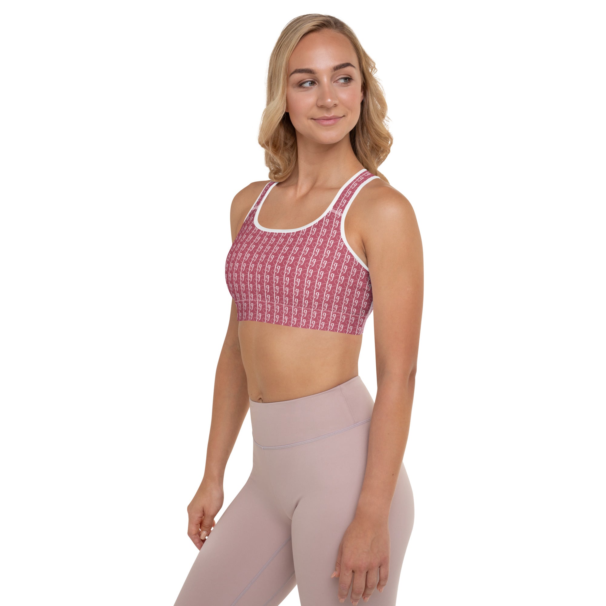 Hippie Pink / White FG Blocked Padded Sports Bra - FleekGoddess