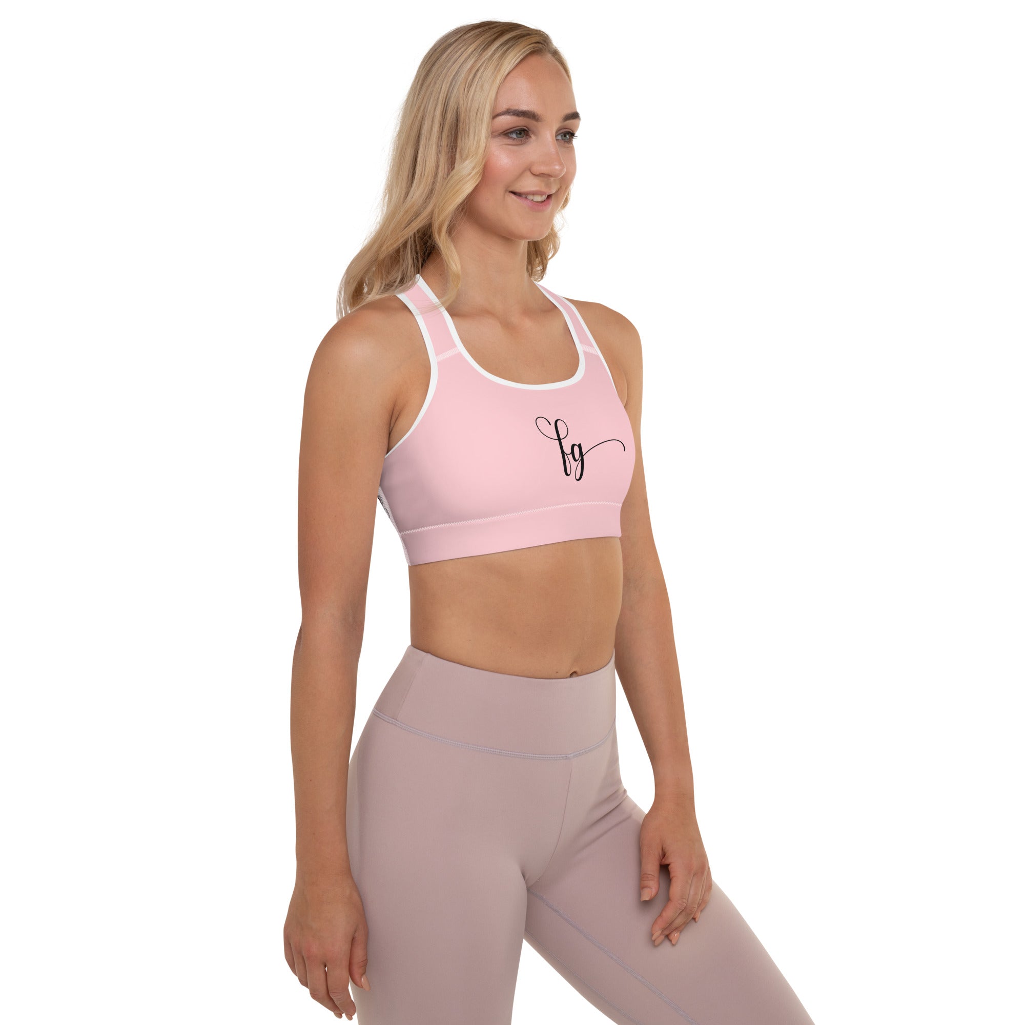 Pink / Black FG Padded Sports Bra - FleekGoddess