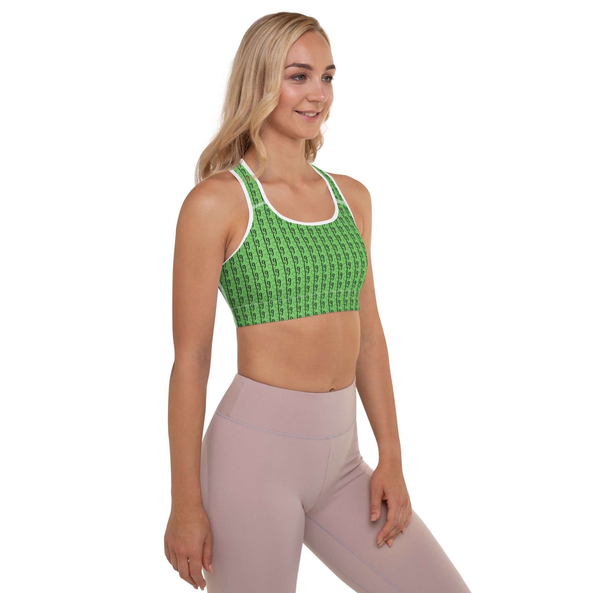 Mantis Green / Black FG Blocked Padded Sports Bra - FleekGoddess