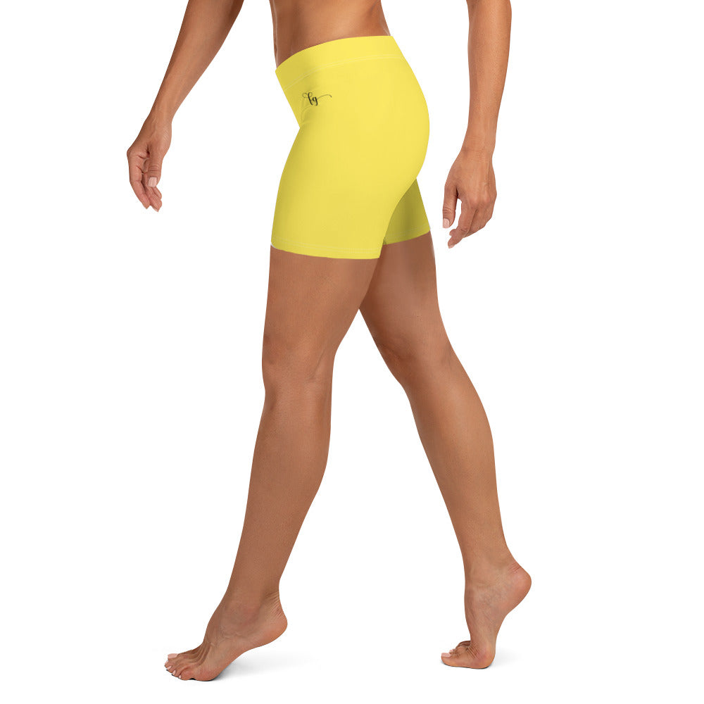 Paris Daisy Yellow / Black FG Shorts - FleekGoddess