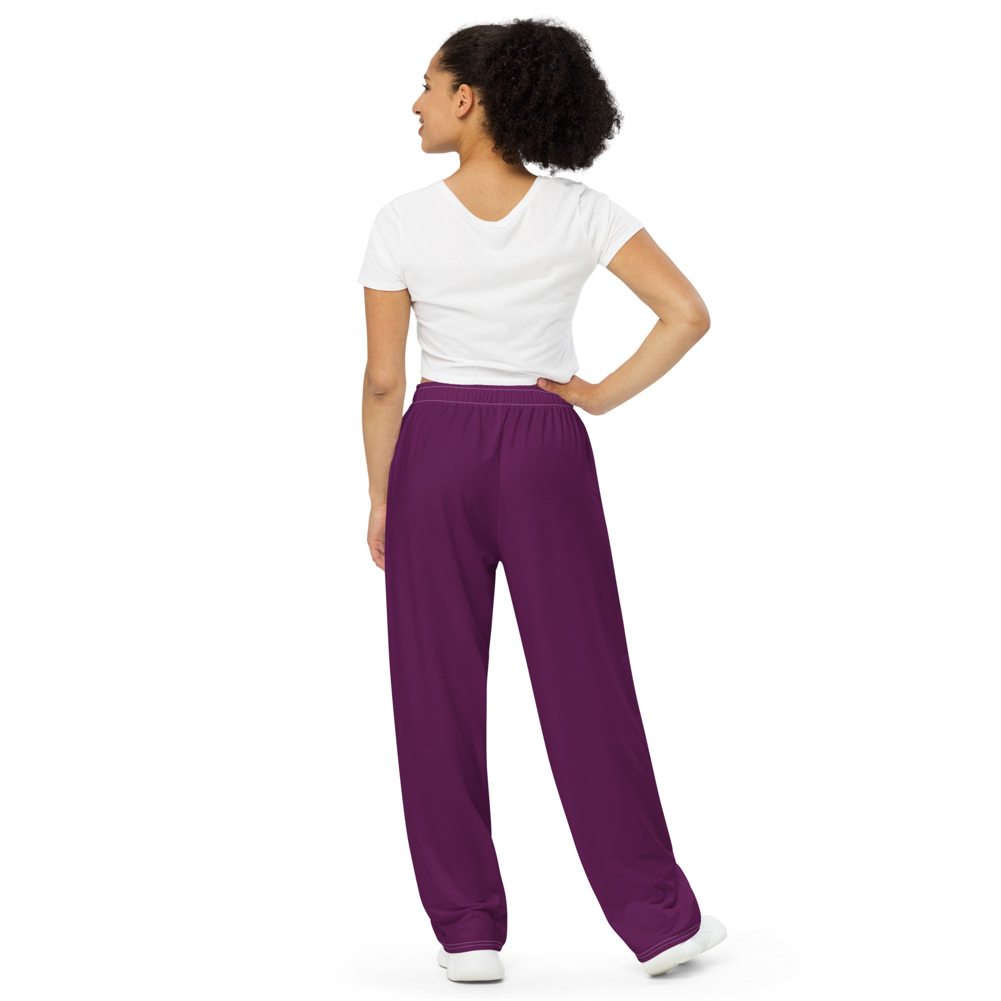 Tyrian Purple / Black FG Wide-Leg Pants - FleekGoddess